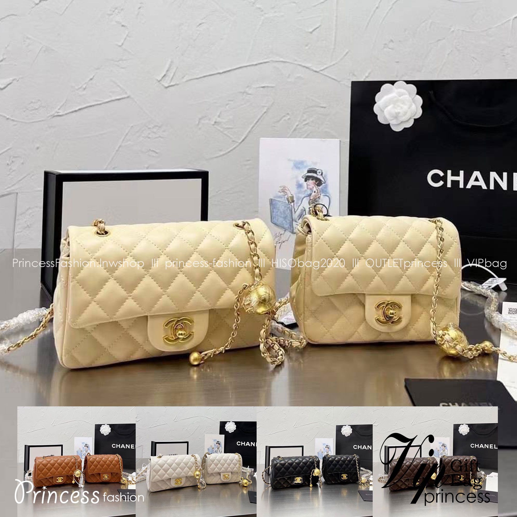 Chanel 22c classic golden ball / Chanel Pearl with Chain crossbody bag กระเป๋าสะพายข้างหรือสะพายเป็นครอสบอดี้ ใบนี้ไปถือออกงาน ก็สวยหรูดูแพงสุดๆค่า!! คลาสสิคและโดดเด่นทุกสี