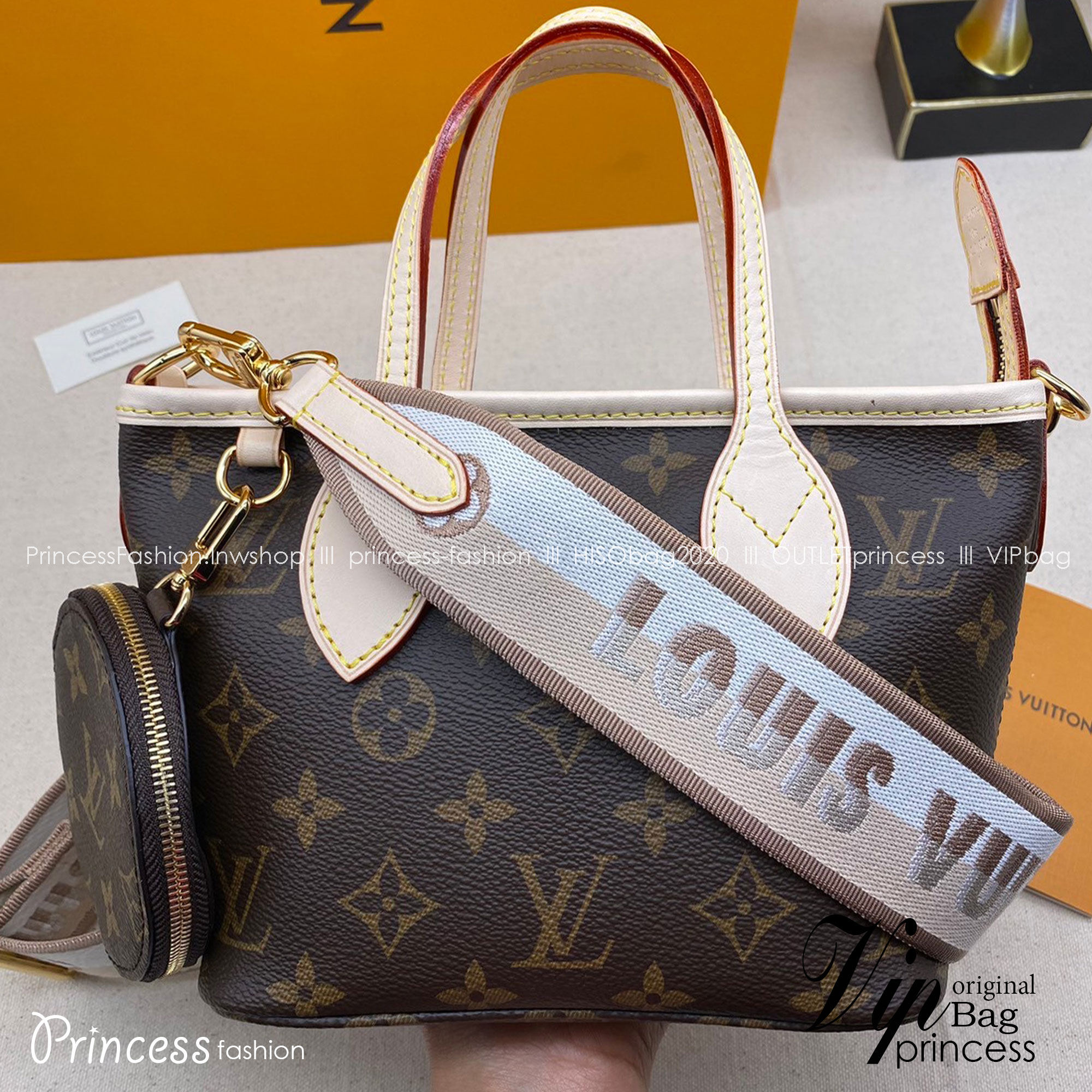 LV Neverfull BB Monogram Canvas - Handbags ดีไซน์ใหม่ใบเล็กน่ารัก เกรดออริ สลับแท้ ใช้งานต่างประเทศได้