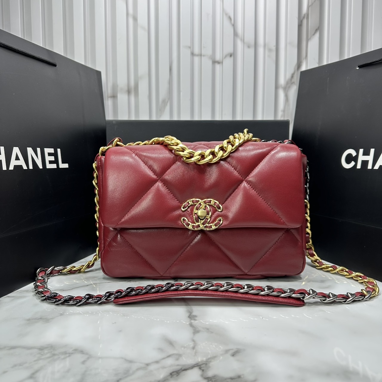 ORI หนังแท้ | CHANEL 19 Flap Bag 25cm กระเป๋าสะพายรุ่นยอดนิยม หนังนิ่มนุ่มลื่น หรูหราระดับตำนาน สวยงามเหนือกาลเวลา