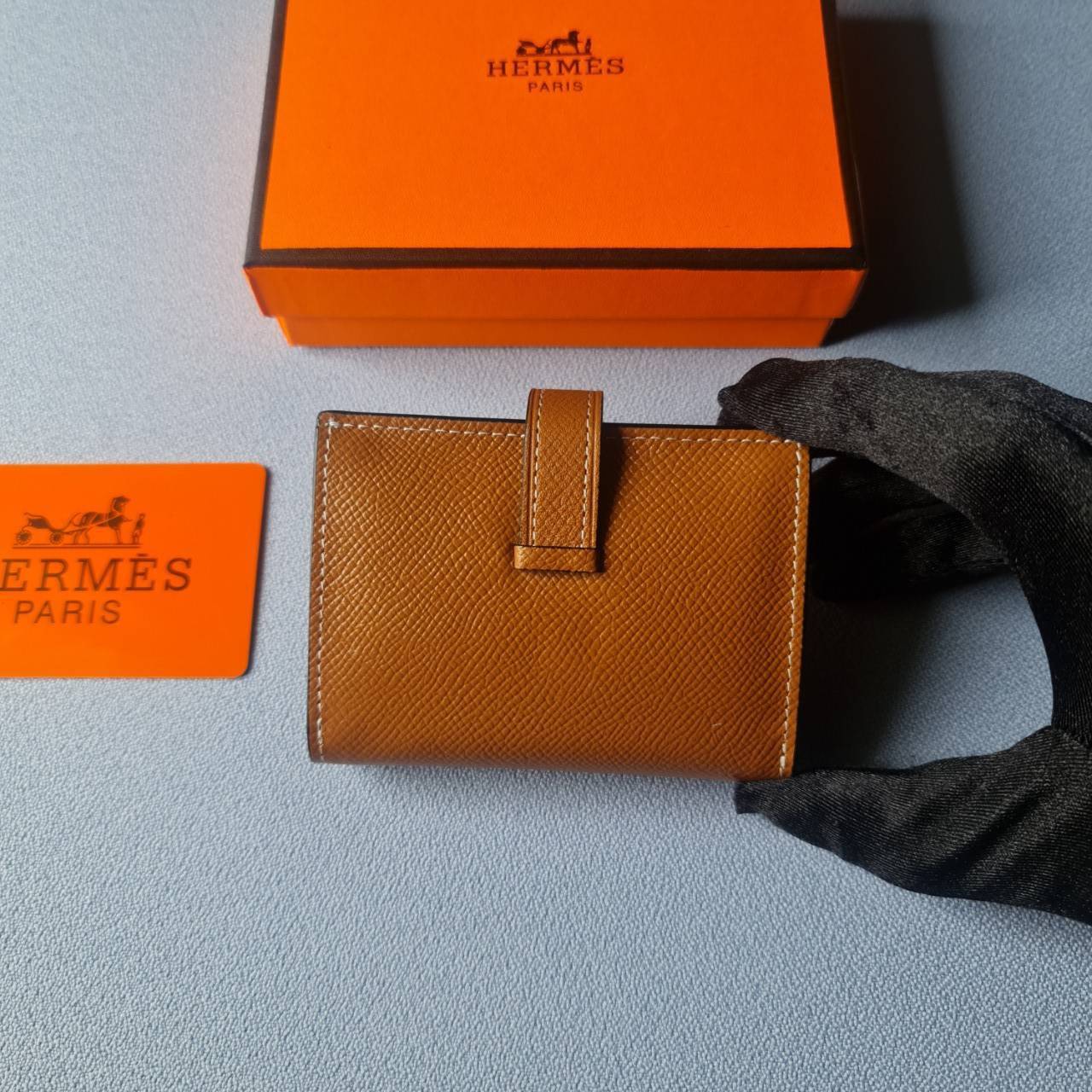 VIP หนังแท้ 】HERMES MINI BEARN WALLET UNISEX