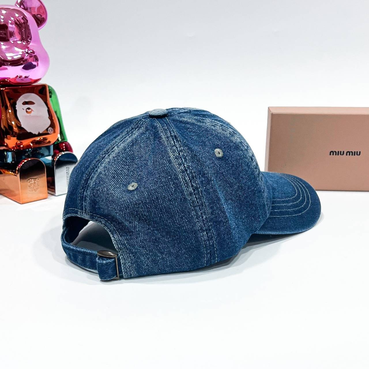 MIU MIU Denim baseball cap / MIU MIU Cap "ของมันต้องมี" หมวกงานคุณภาพที่สุด เกรดท็อปออริ เดนิมสุดคลาสสิก ใช้งานต่างประเทศได้