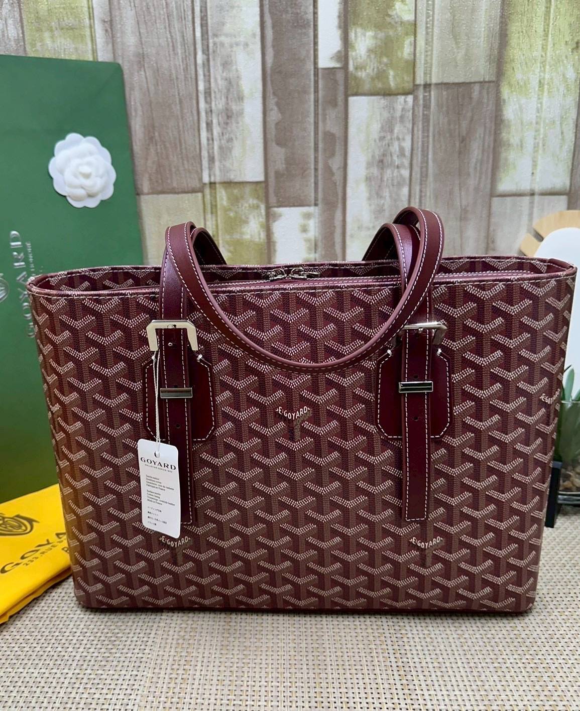 7 สี ORI หนังแท้ | GOYARD Goyardine Sac Marie Galante 35cm / Goyard Tote Bag กระเป๋าสะพายทรงโท้ท พร้อมหูจับใช้งานง่าย ภายในโล่งกว้าง หรูหราลงตัว