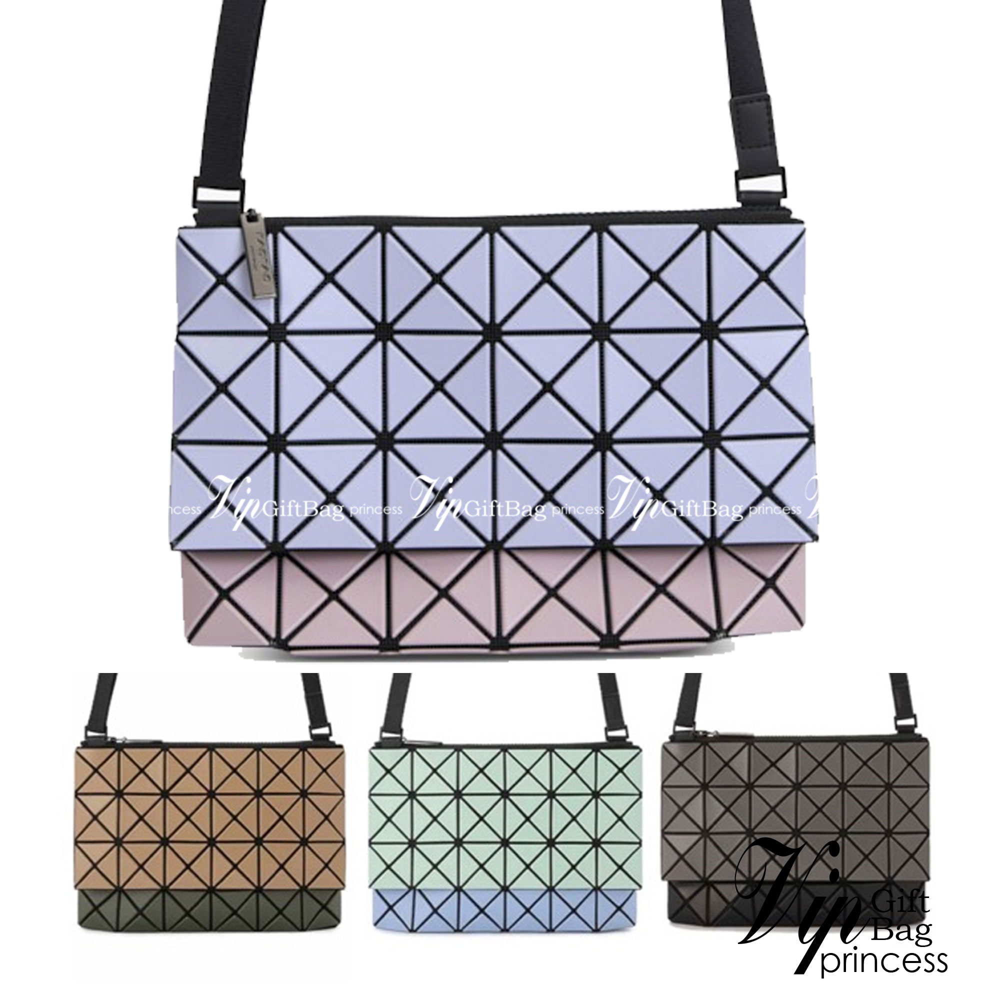 Baobao Issey Miyake Prism Kangaroo crossbody bag กระเป๋าสะพาย Crossbody รูปทรงสี่เหลี่ยมผืนผ้า ไซส์กำลังพอดี เห็นแบบนี้บอกเลยว่าใส่ของสำคัญได้แบบครบถ้วน ไม่ว่าจะเป็นโทรศัพท์ กระเป๋าตังค์ หรือพาวเวอร์แบงค์ จัดเป็นอีกหนึ่งรุ่นที่น่ารัก สายสะพายปรับได้ตามควา