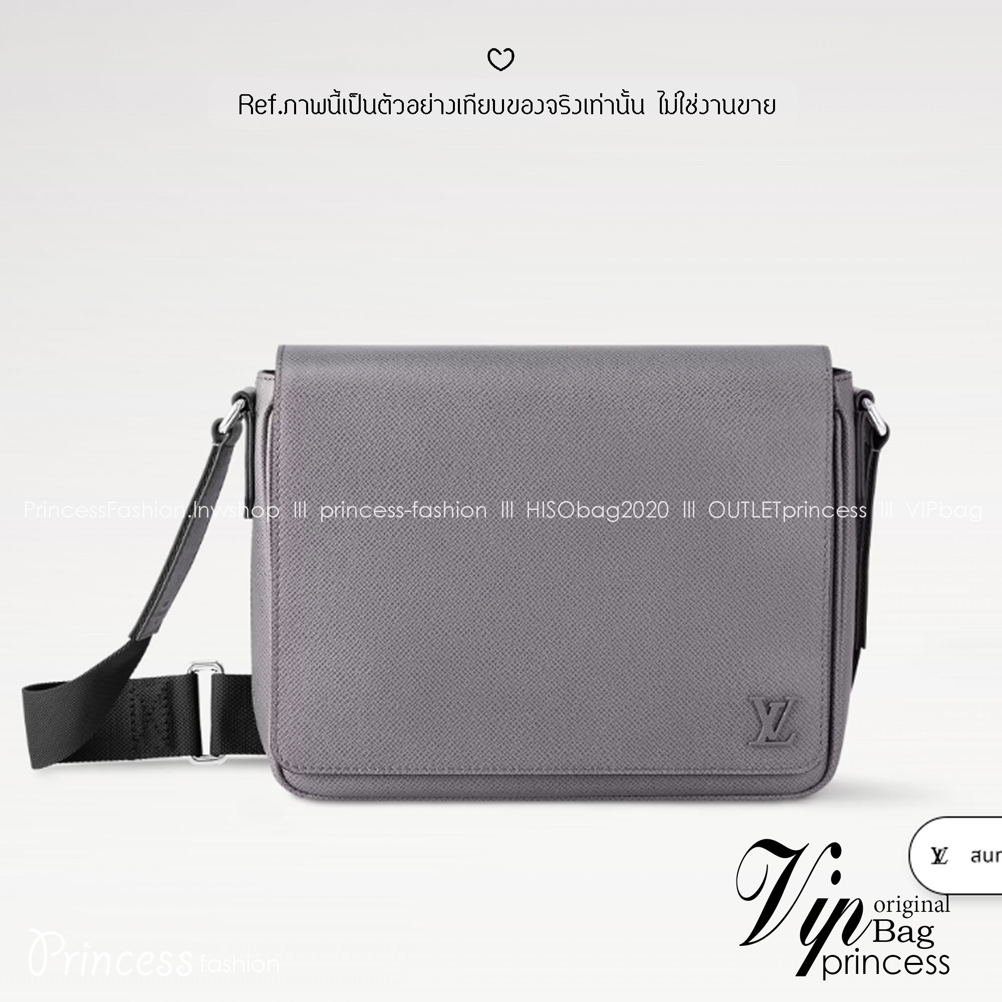 เกรดเทพ Top ORI | LV District PM Taiga leather Glacier Gray กระเป๋าสะพายทรงแมสเซ็นเจอร์ หนังแท้ เกรดดีสุด เทียบแท้