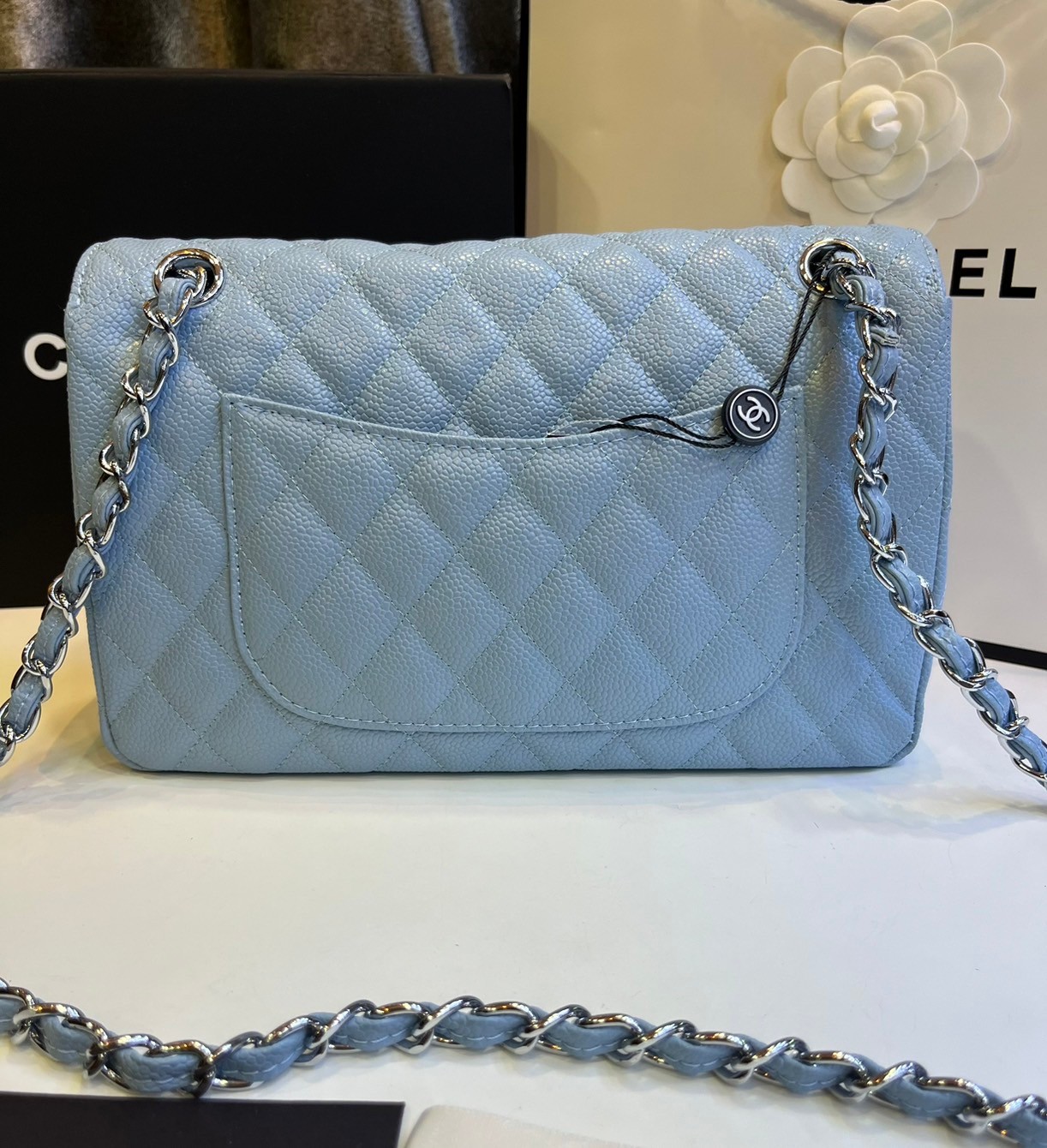 พร้อมส่งโทนพาสเทล CHANEL Classic in Pastel 25cm กระเป๋าสะพายรุ่นยอดนิยมเรียบหรู เกรดออริ 1:1 ใช้งานต่างประเทศได้ ภาพถ่ายจากงานขายจริง