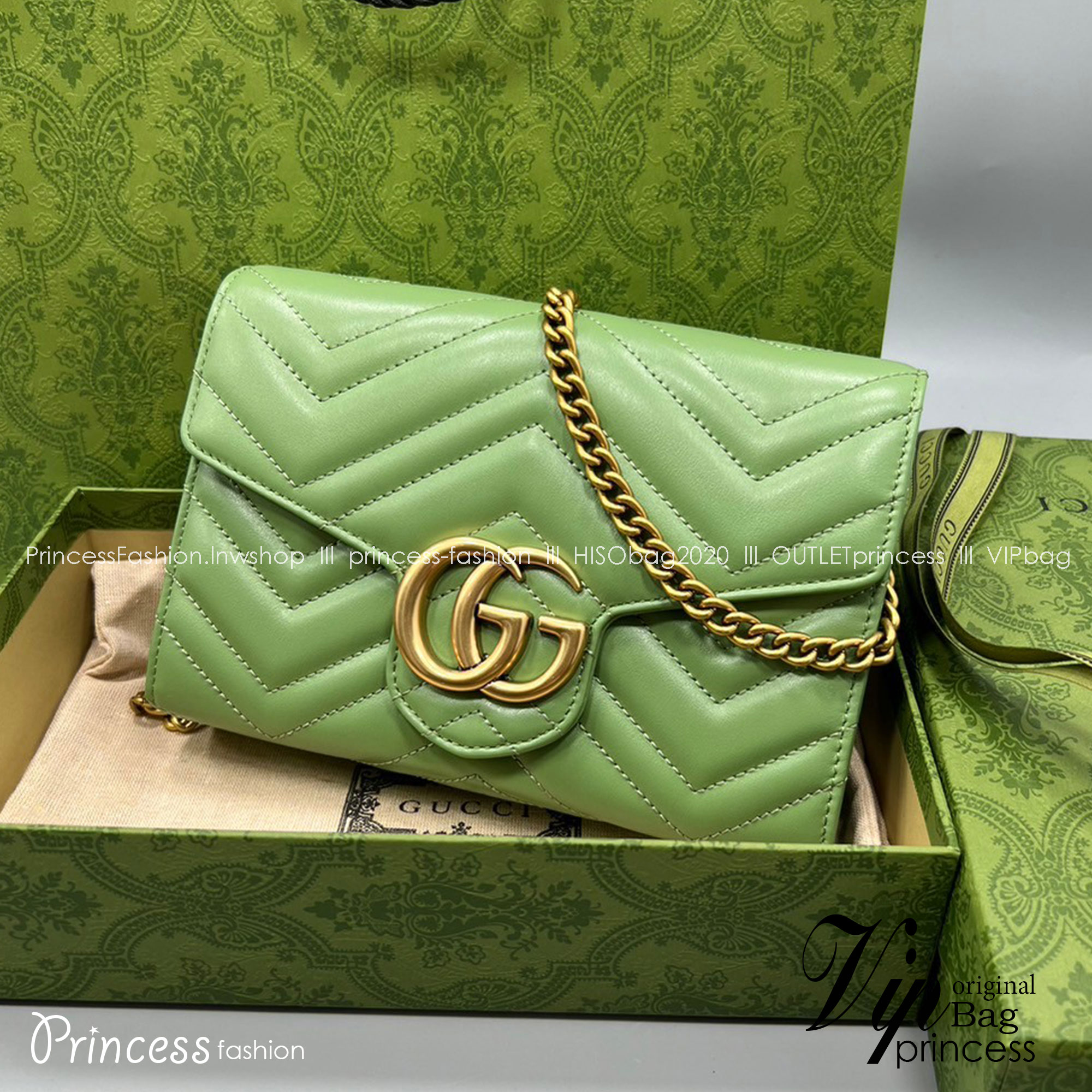 GUCCI GG Marmont Chain Wallet Matelasse Mini Soft Leather / GUCCI WOC เกรดออรินอล งานหนังสวยมากค่ะ ละมุนที่สุด ใส่บัตร ใส่แบงค์ได้ รับรองว่าจะเป็นกระเป๋าที่จะหยิบใช้งานได้บ่อยๆ รับประกันความสวยปังค่าาา