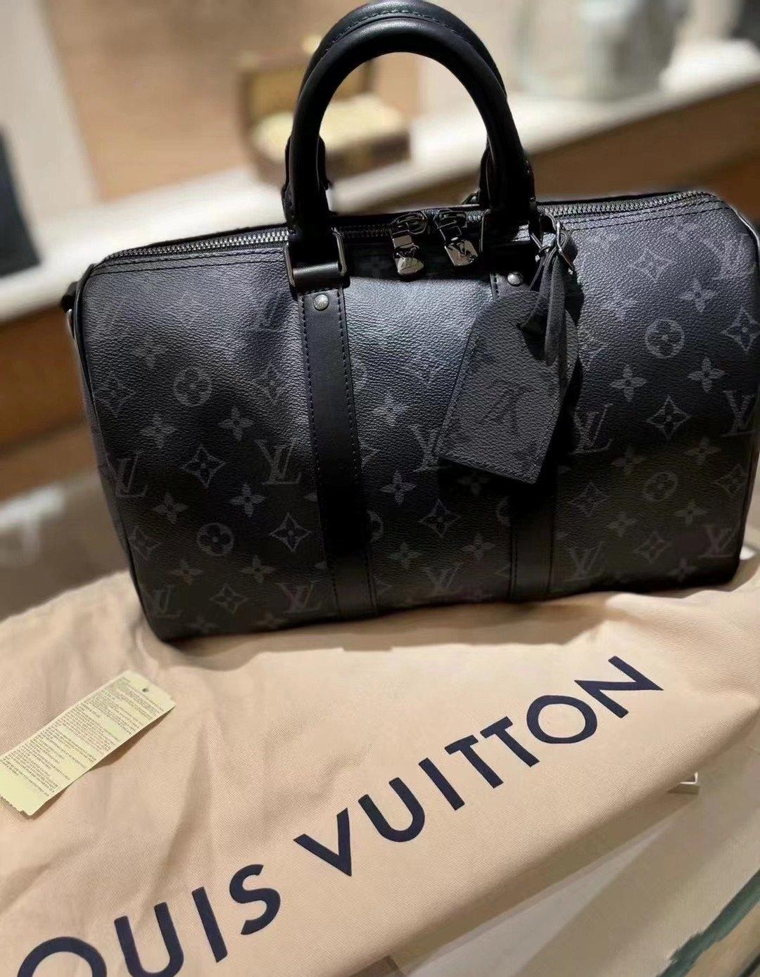 LV Keepall Bandouliere / LV Travel Bag พร้อมส่ง กระเป๋าเดินทางสุดคลาสสิค เรียบหรูมีระดับในวัสดุ Monogram Eclipse แคนวาส