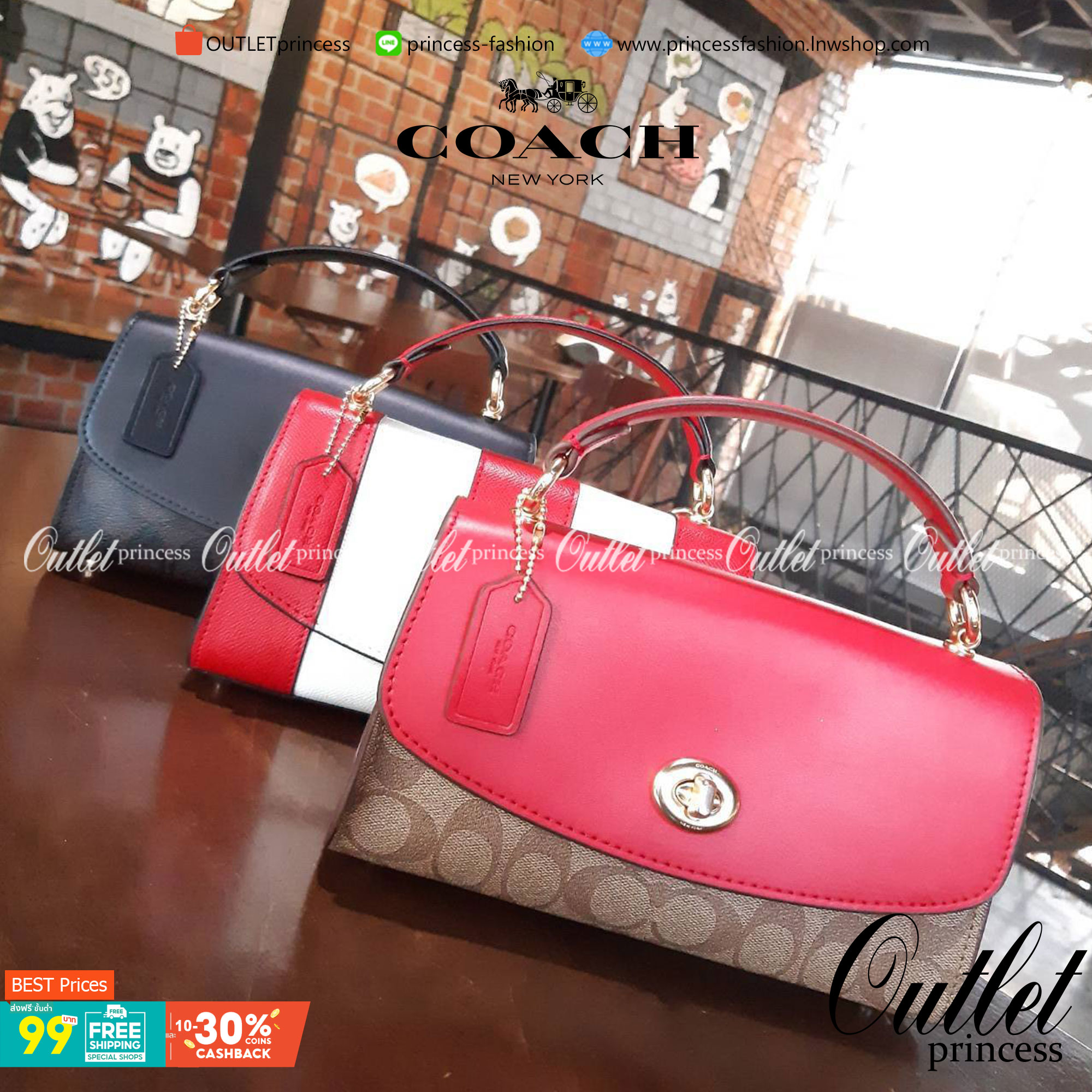 COACH TILLY SATCHEL 23 IN SIGNATURE CANVAS ((C1802//C1439/C1435)) กระเป๋า crossbody สวยหรู ขนาดใหม่ พร้อมสีมาใหม่!! ดีไซน์ย้อนยุค วัสดุหนังแคนวาสเคลือบลายสลับหนังแท้ มาพร้อมหูจับในตัว และสาย crossbody ปรับได้ตามตัว เปิด-ปิดด้วยตัวบิดล็อค ภายในโล่ง บุกำมะห