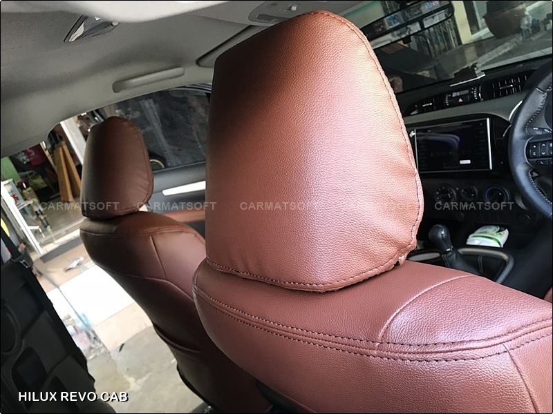 ชุดหุ้มเบาะรถยนต์ REVO CAB หนังPVC เกรดA หนา1มิล สีน้ำตาลเข้ม