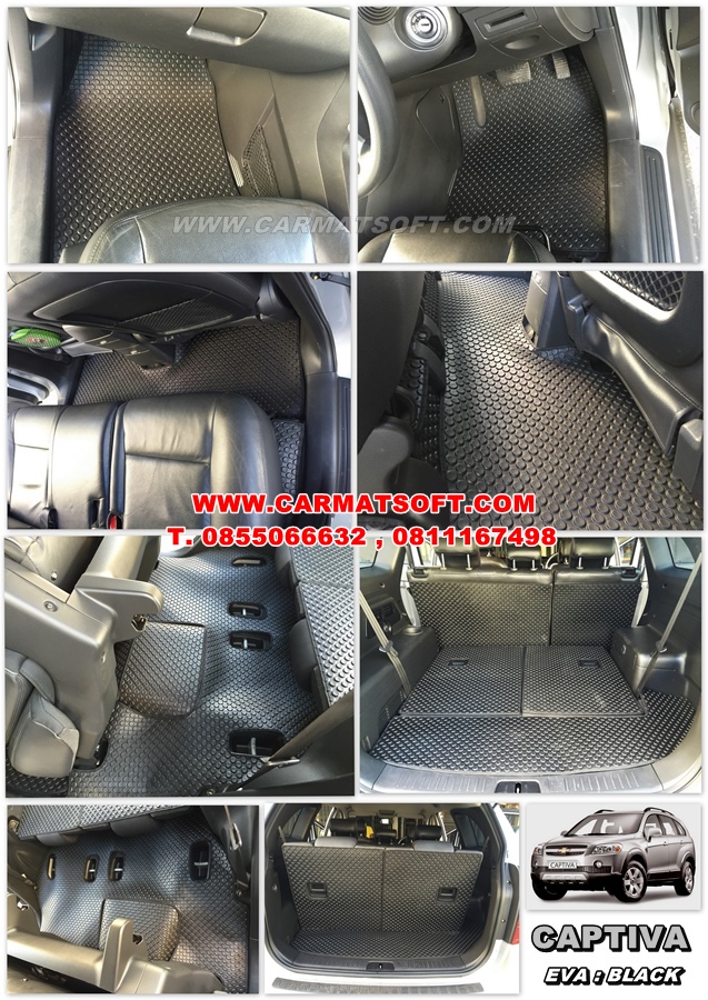พรมปูพื้นรถยนต์ CHEVROLET CAPTIVA ปี2011-18 พรมลายกระดุม สีดำ เต็มคัน