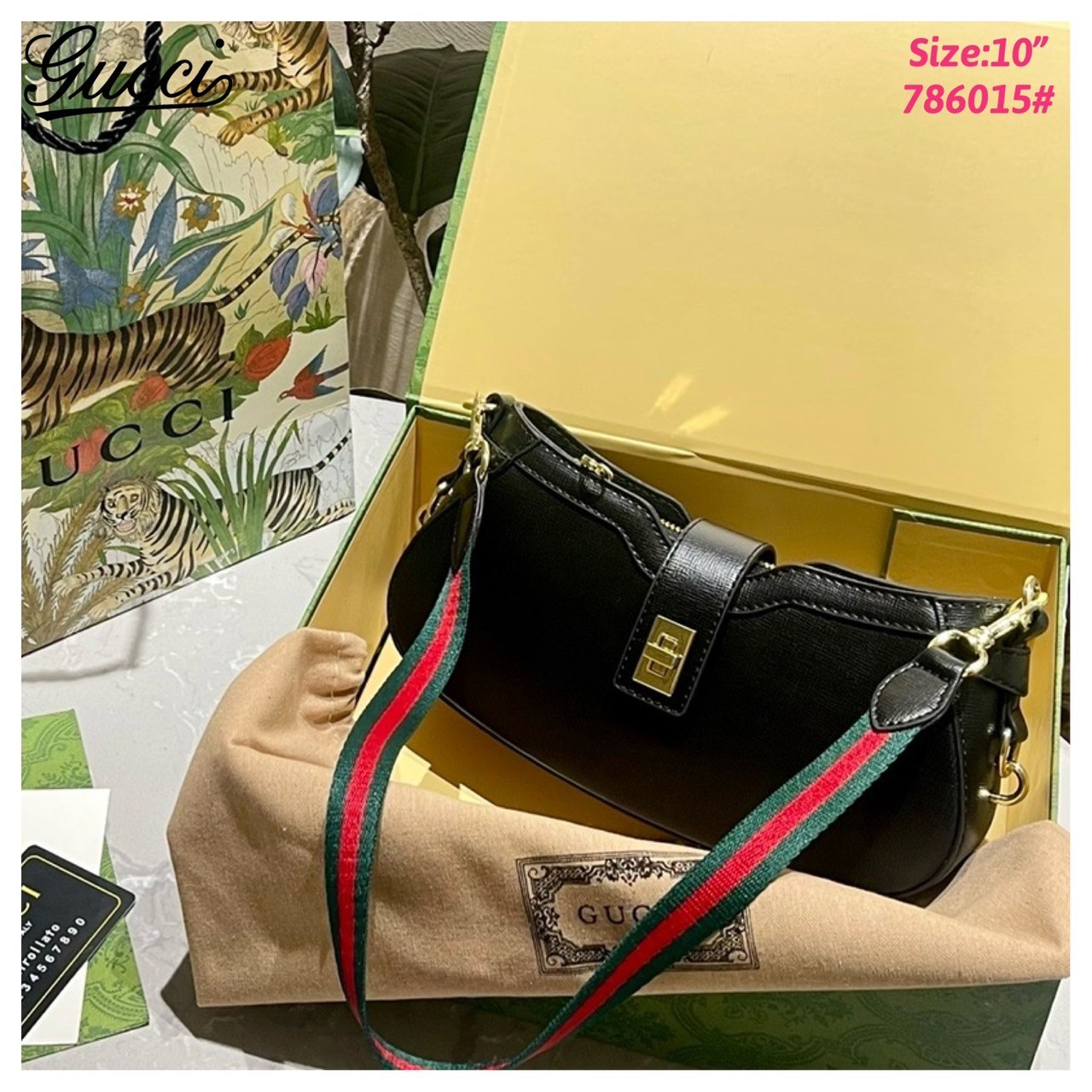 GUCCI moon side mini shoulder bag กระเป๋าสะพายไหล่ดีไซน์วินเทจ คลาสสิคลัคชู ดูผู้ดี สวยแบบน้อยแต่มาก สวยย้อนยุค ขนาดกำลังสวย