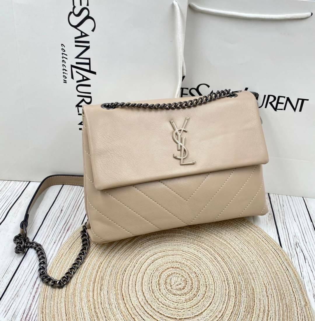 VIP 🥂 YVES SAINT LAURENT Large Sunset Shoulder Bag / YSL Shoulder Bag 11" ภาพสินค้าถ่ายจากงานขายจริง พร้อมส่งที่ไทย