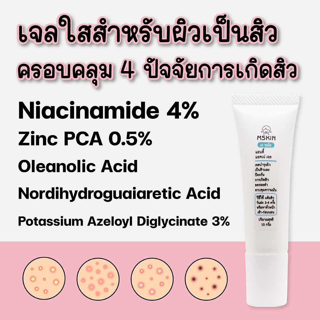 แอนตี้ แอคเน่ เจล เจลบำรุงผิวเป็นสิว ครอบคลุมทุกปัญหาผิวเป็นสิว สิวอักเสบ อุดตัน ลดเลือนรอยดำ ลดเลือนรอยแดง