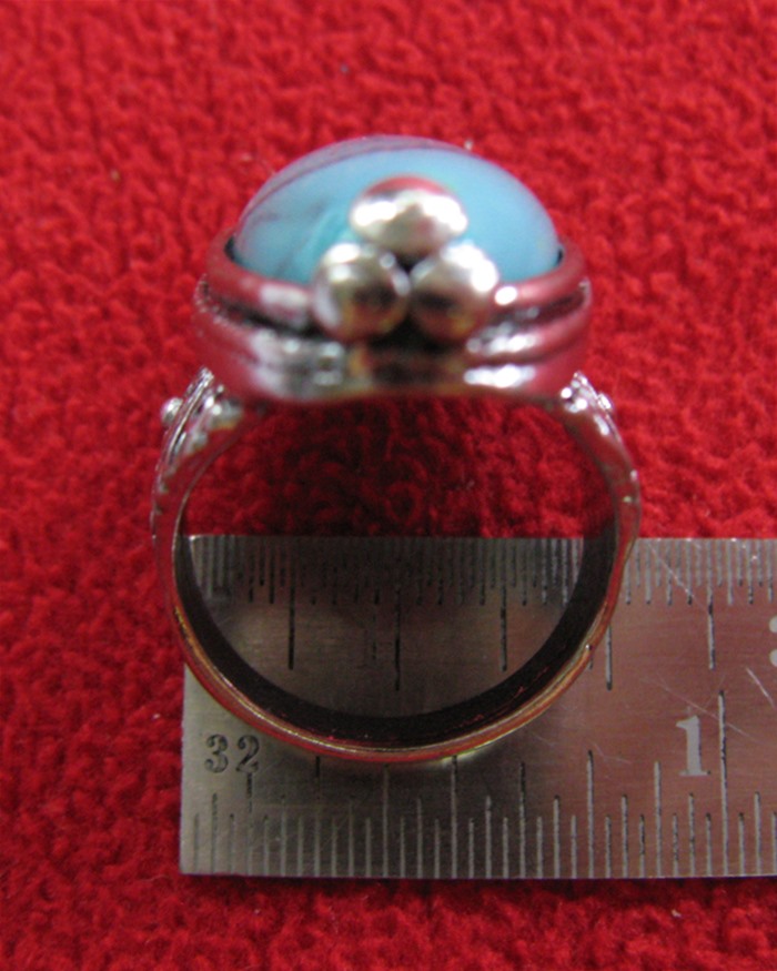 สินค้าหมดค่ะ แหวนหินเทอร์ควอยส์สีฟ้า โรเดียมสีเงิน(มีโชค)แบบ2ค่ะ