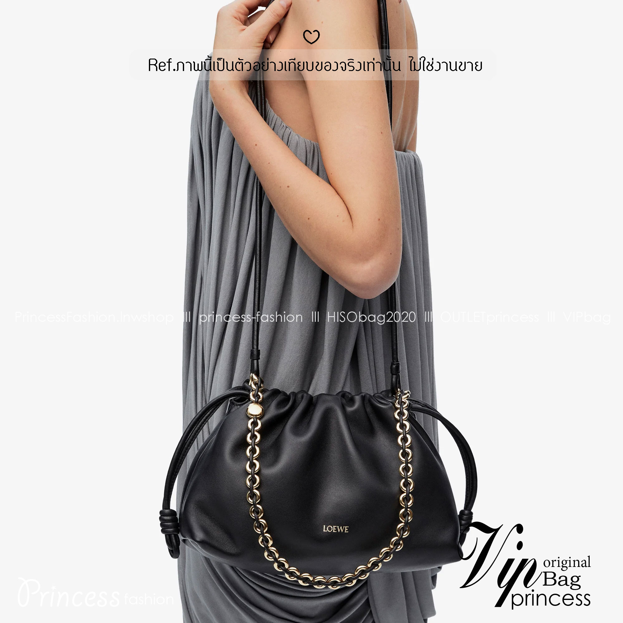 ORI หนังแท้ | Medium Loewe Flamenco purse in mellow nappa leather 30cm กระเป๋าสะพายทรงคลัช เรียบหรูดูแพง เรียบง่ายใช้งานสะดวก หนังแนปป้าให้สัมผัสนุ่มสบายผิว มาพร้อมสายสะพายร้อยห่วงหรูหรา