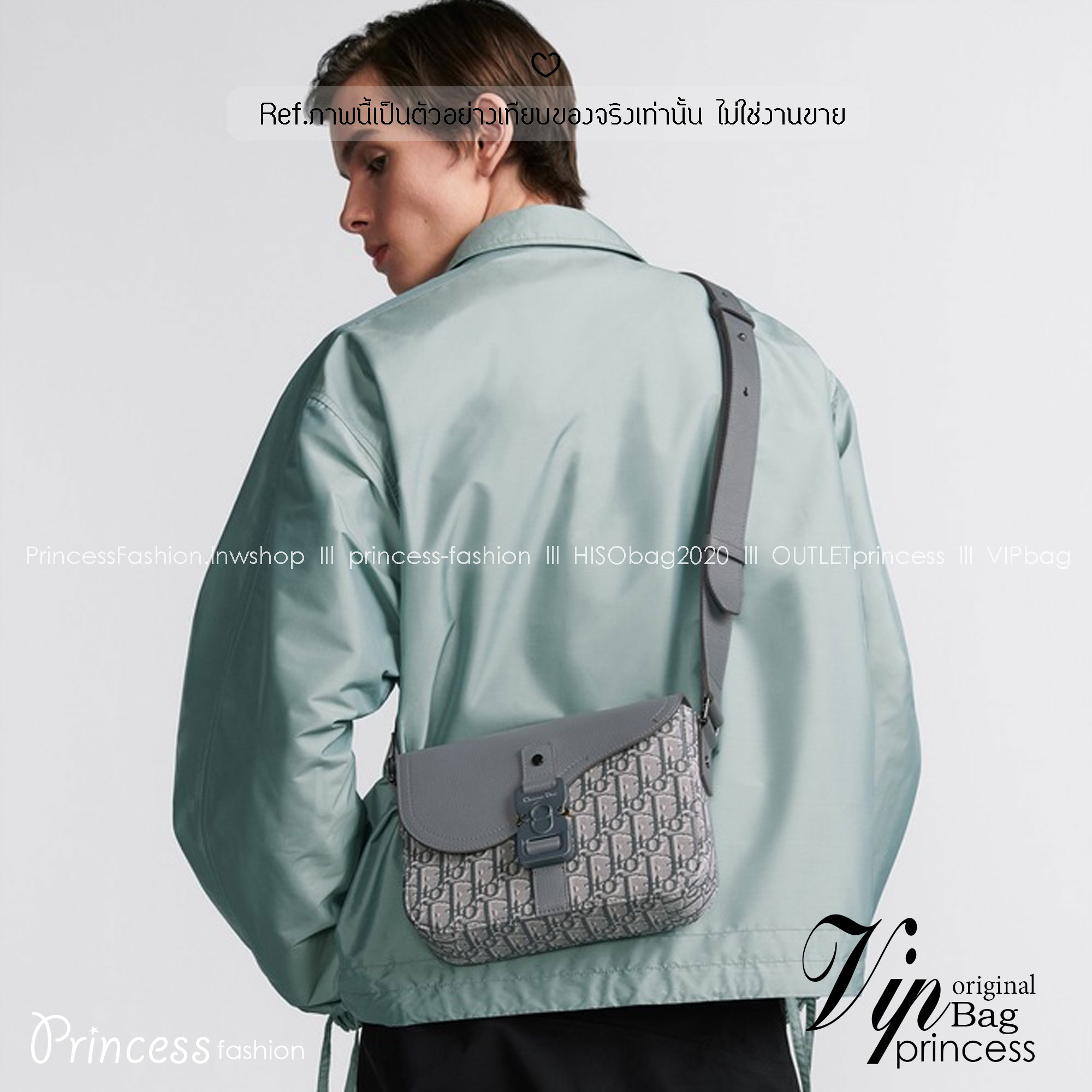 DIOR Small Saddle Messenger Bag with Flap / Khaki / Black / Oblique Jacquard with Grained Leather กระเป๋าสะพายทรงแมสเซ็นเจอร์ รุ่นยอดนิยมของท่านชาย เกรดท็อปออริ สลับแท้ 1:1