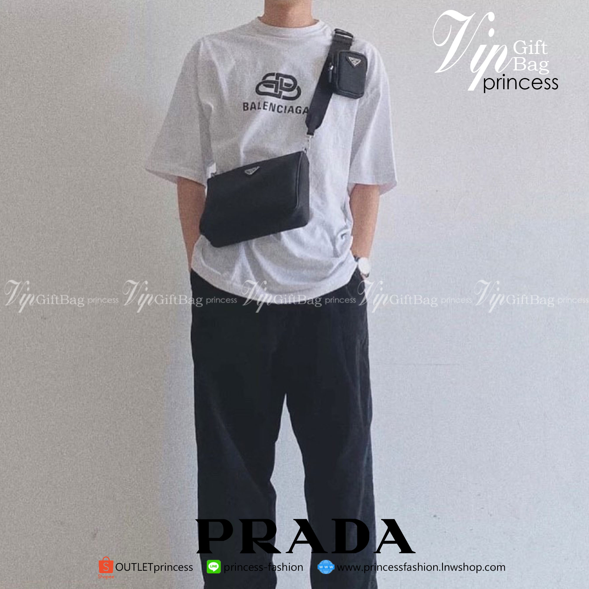 งานพรีเมี่ยมกิ๊ฟท์แท้ จากแบรนด์ PRADA ซื้อ1 ได้ไปถึง3 สายแบนสะพาย CROSSBODY