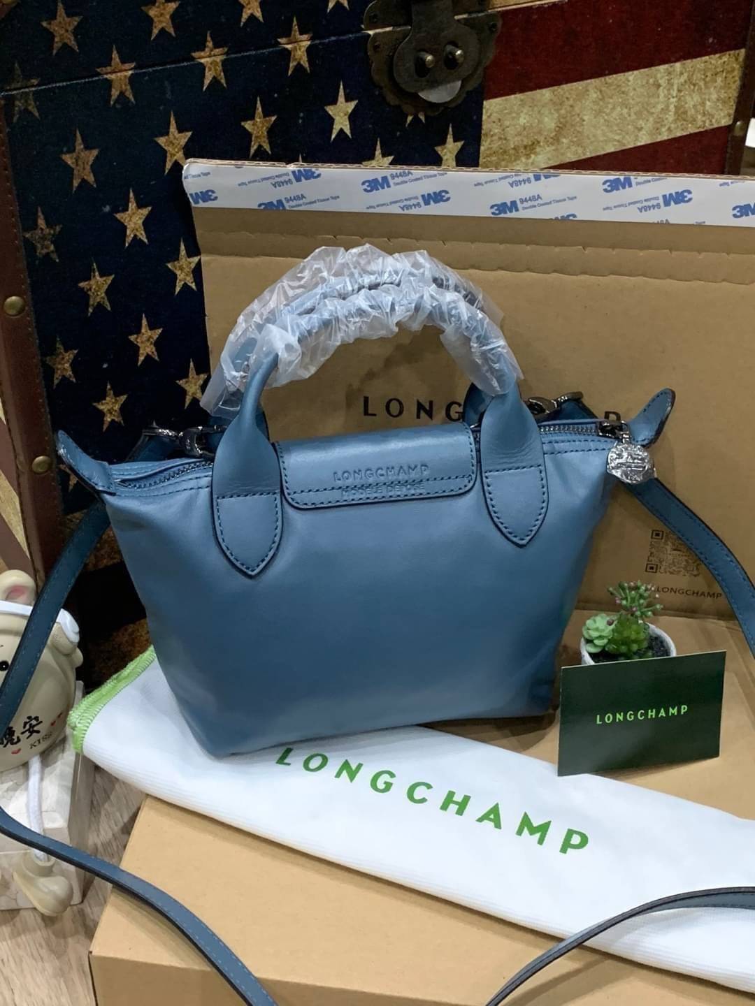 ของแท้ 100% Longchamp LE PLIAGE CUIR TOP HANDLE BAG Color: Black,Orange,Sienna, Navy,Nordic,Grey,Lichen