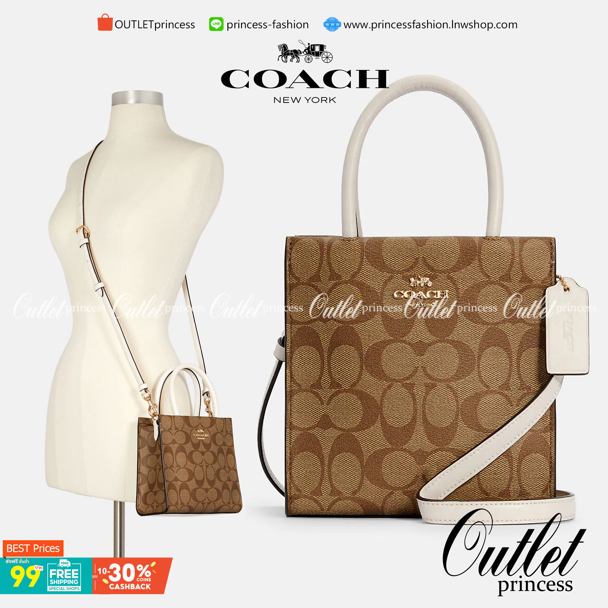 COACH MINI CALLY CROSSBODY IN SIGNATURE ((3599, 2184, 5693, 2134, 2183)) พร้อมส่งที่ไทยทันที! กระเป๋าสะพายครอสบอดี้ร์ กระเป๋าครอสบอดี้โท้ทมินิไซส์ รุ่นใหม่สุดฮอต!! ใบจริงคือน่ารักม้ากกกก!! สวยอยู่ทรง น่ารักน่าใช้ ทรงTote ปากกระเป๋าเปิดปิดแบบแม่เหล็ก ภายใน