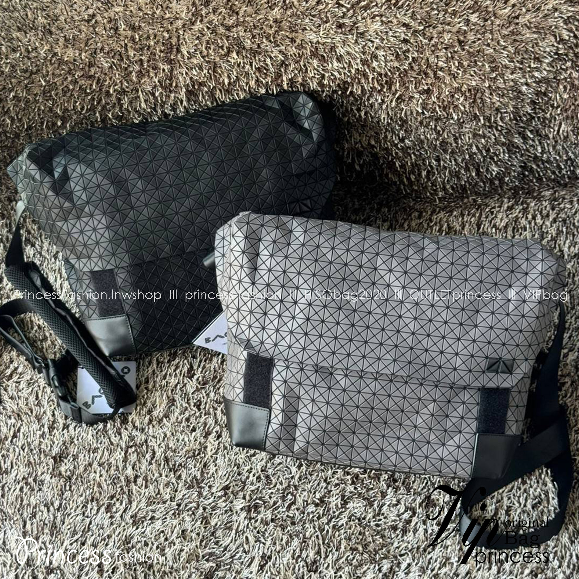 พร้อมส่ง 4 สี Baobao issey miyake Sling shoulder bag / Miyake geometric-panelled Laptop กระเป๋าสะพาย 🧡 เกรดออริจินอล 1:1 สลับแท้ ใช้งานต่างประเทศได้