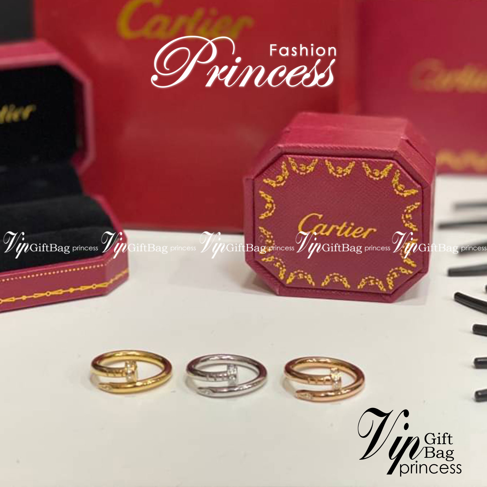 Cartier Rings มีเพชร ภาพถ่ายจากงานจริง วัสดุคุณภาพดี ไม่ลอกไม่ดำ งานปั้มครบตามรูปเลยค่ะ