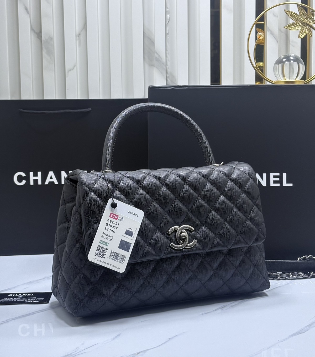 ORI หนังแท้ | Chanel Coco Top Handle Bag Medium 30cm กระเป๋าสะพายสุดคลาสสิค สวยหรูดูแพงเป็นอมตะ