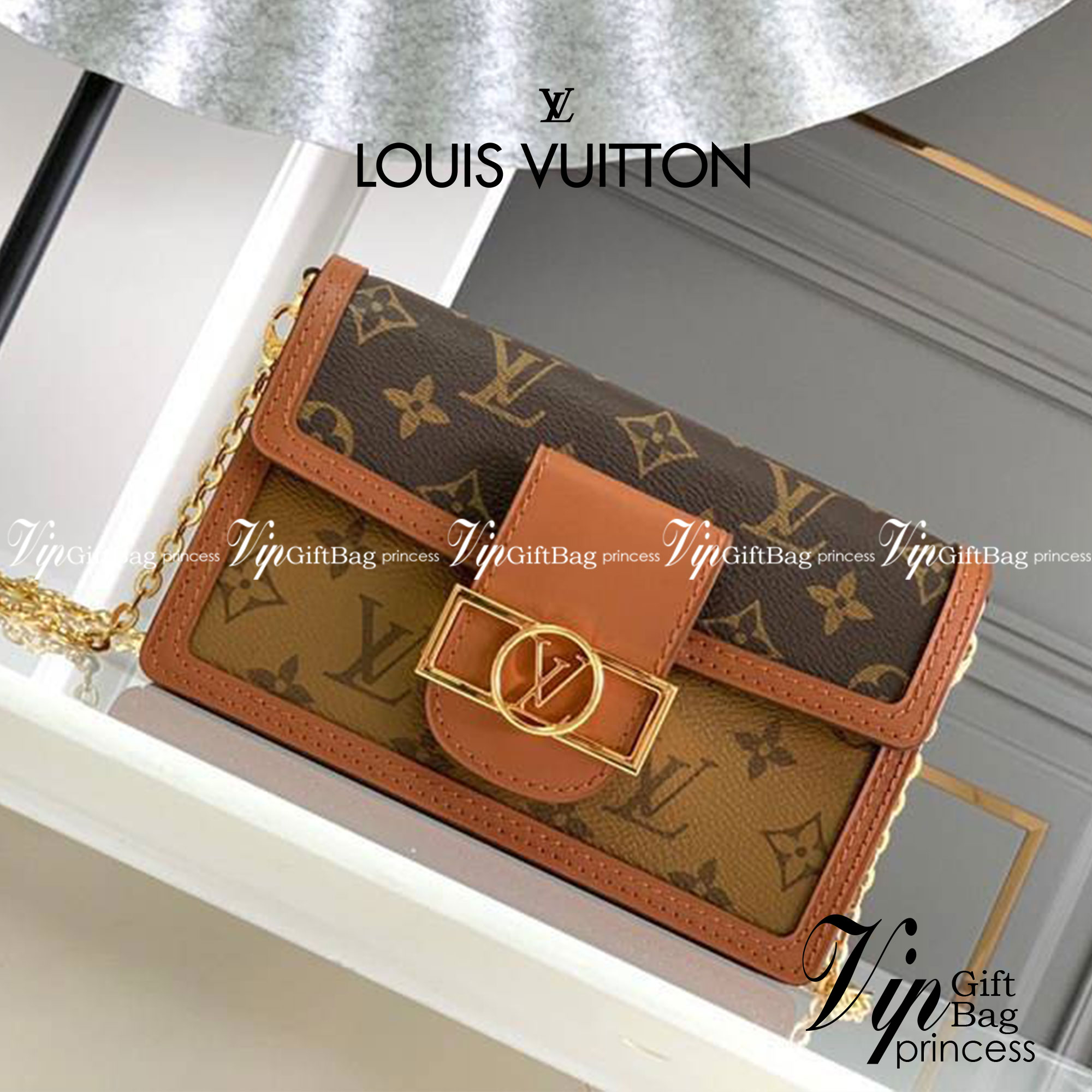 หนังแท้ LOUIS VUITTON DAUPHINE CHAIN WALLET / LV DAUPHINE พร้อมส่งที่ไทย งานหนังแท้ทั้งใบ เกรดเทพออริจินอล เนื้องานสวยงาม ภาพสินค้าถ่ายจากงานขายจริง ใช้งานต่างประเทศได้
