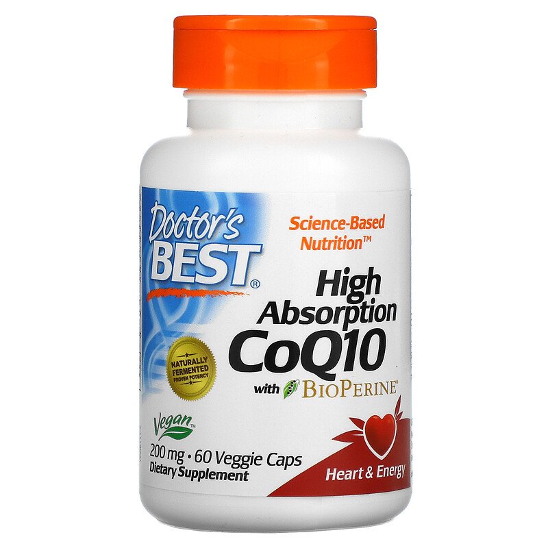 ส่งฟรีลงทะเบียนมีพร้อมส่งค่ะ Doctors Best High Absorption CoQ10 200 mg 60 Veggie Caps