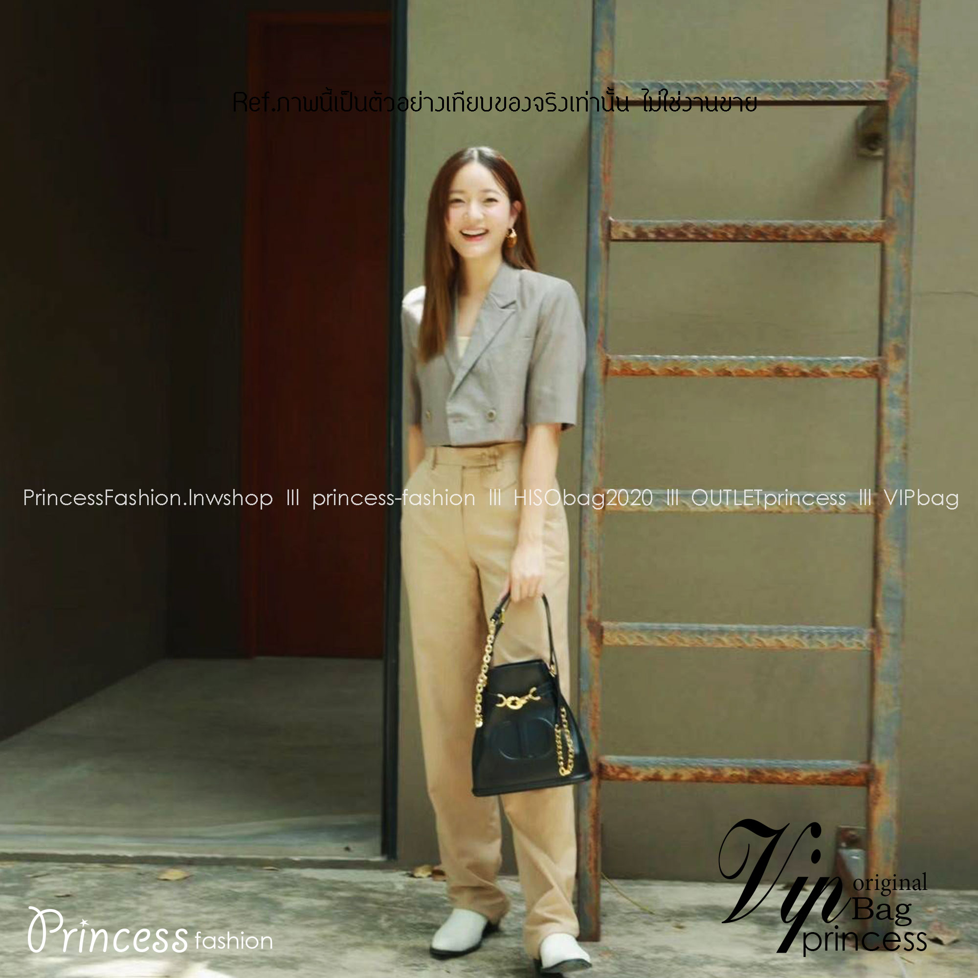 CD MEDIUM C'EST BAG 25cm / Dior bucket bag พร้อมส่ง กระเป๋าสะพายสุดคลาสสิค ดีไซน์หรู มีดีเทลสวยไม่ซ้ำใคร อะไหล่ออกแบบมาเป็นตัวซีดี