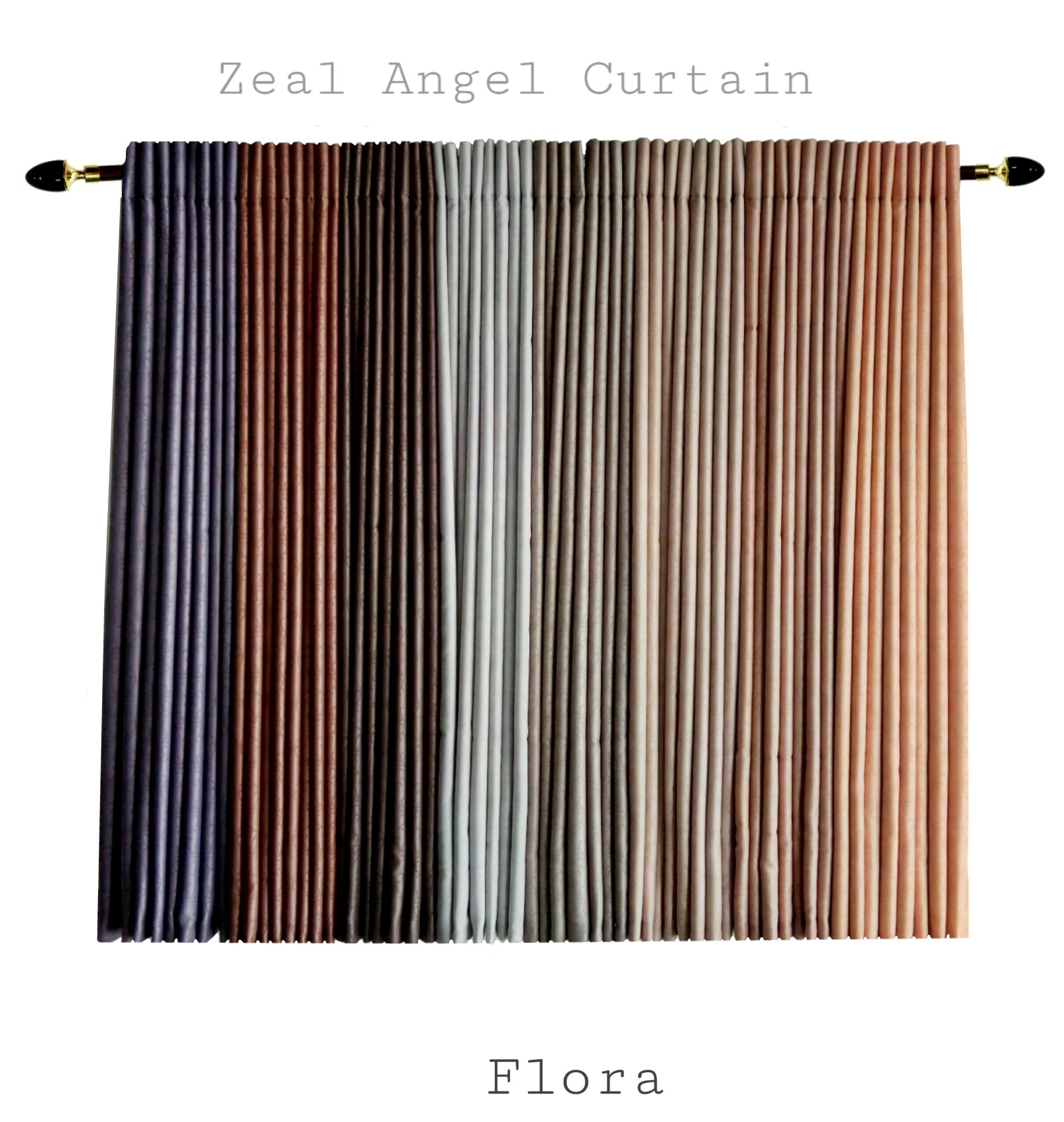 ผ้าม่านหน้าต่าง(บานเดี่ยว) รุ่นFlora no.19 ก.130*ส.143ซม.(1ผืน)