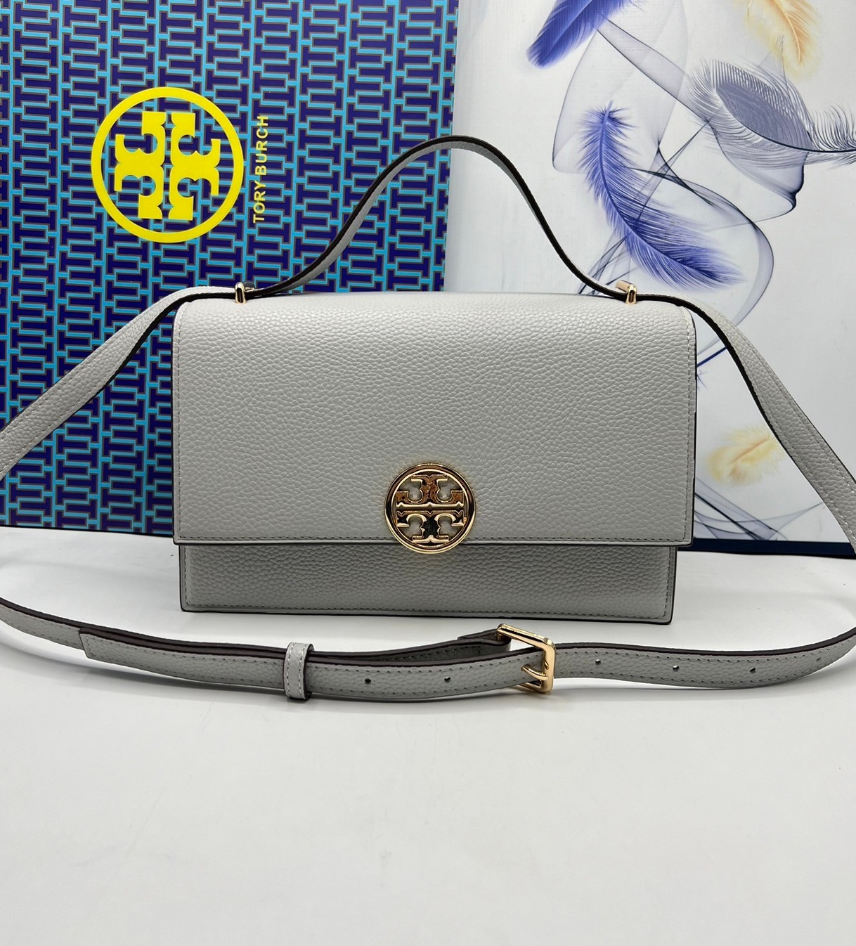 TORY BURCH MILLER LEATHER SHOULDER BAG กระเป๋าสะพายสวยหรู ผู้ดีทุกสี สายถอดได้ ถือเป็นคลัชได้ เกรดออริ สลับแท้ 1:1 ใช้งานต่างประเทศได้