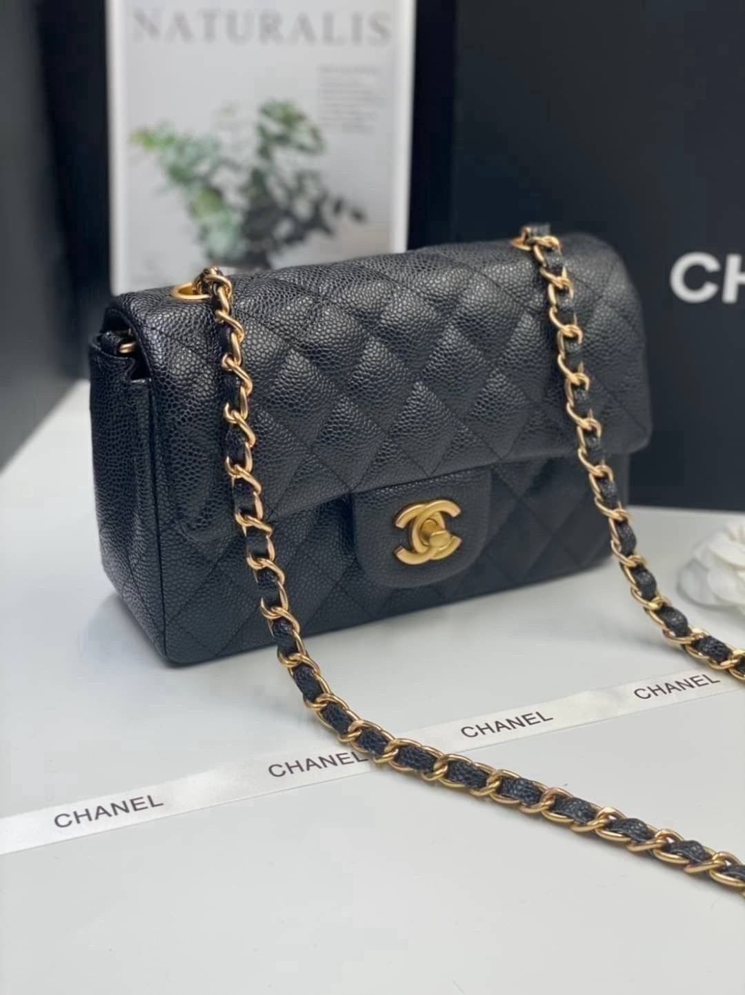 ORI หนังแท้ | Chanel Classic Flap Bag กระเป๋าสะพายรุ่นคลาสสิก สวยหรูอะไหล่สีทองสวยงาม 🤍 เกรดออริจินอล