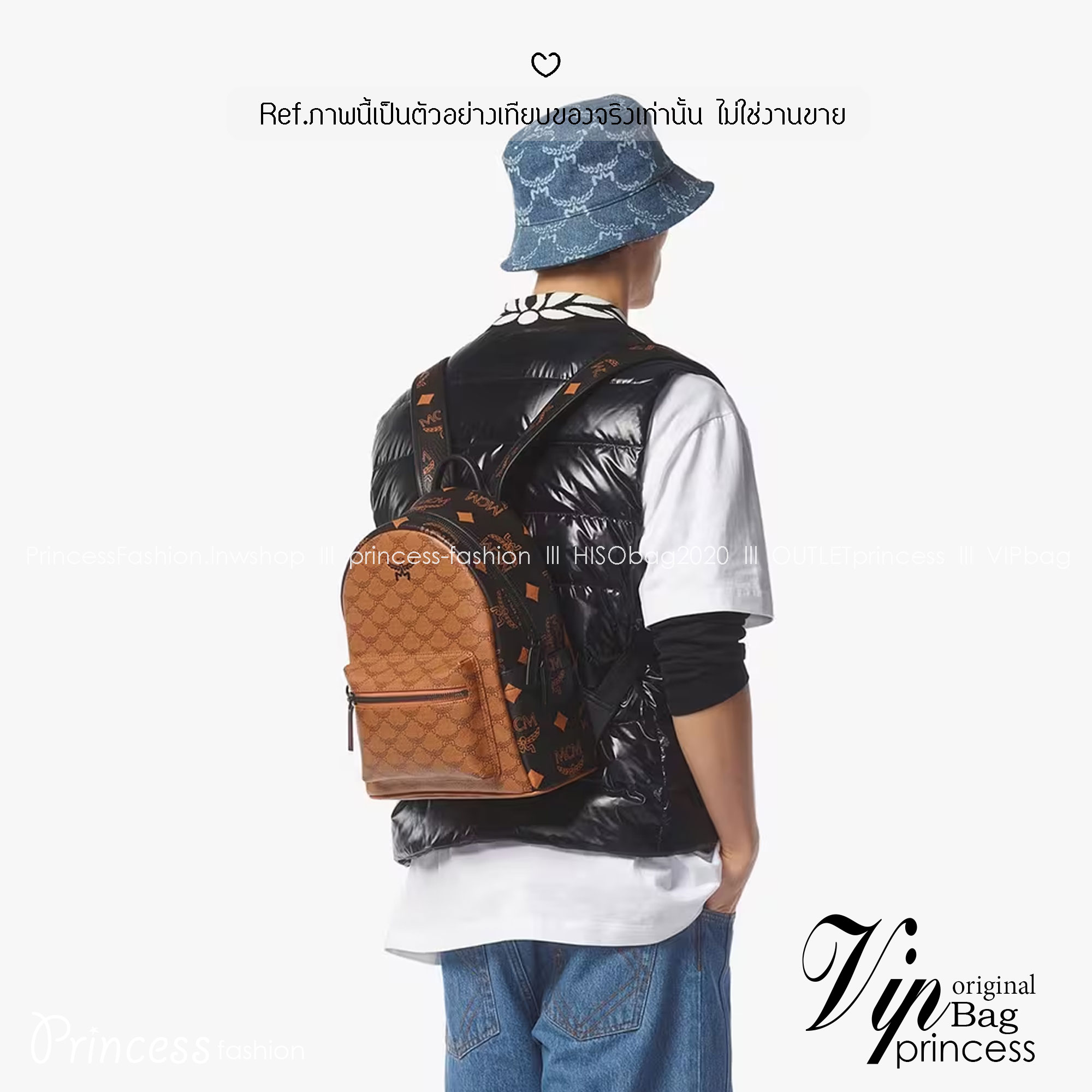ORI | M.C.M Stark Backpack in Monogram Mix กระเป๋าเป้แมกซี่คอลใหม่ โดดเด่นด้วยดีไซน์สีดำด้านข้างและสายกระเป๋าตัดสีกันได้อย่างลงตัว Best seller Unisex ของงานเป้จริงๆ