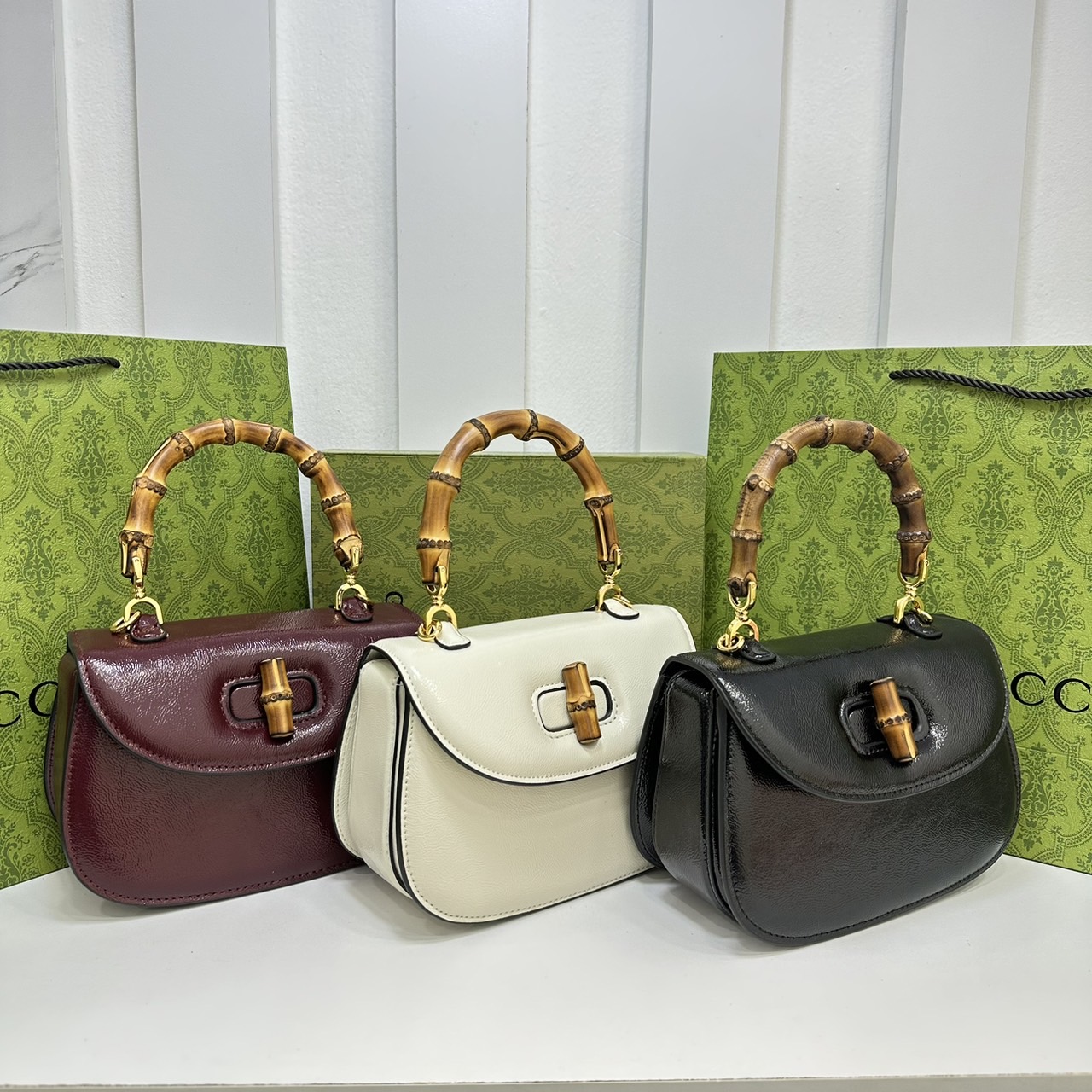 GUCCI BAMBOO 1947 TOP HANDLE BAG กระเป๋าถือ/สะพาย มือจับลายไม้ไผ่หรูหรา เกรดออริ สลับแท้ 1:1 ใช้งานต่างประเทศได้