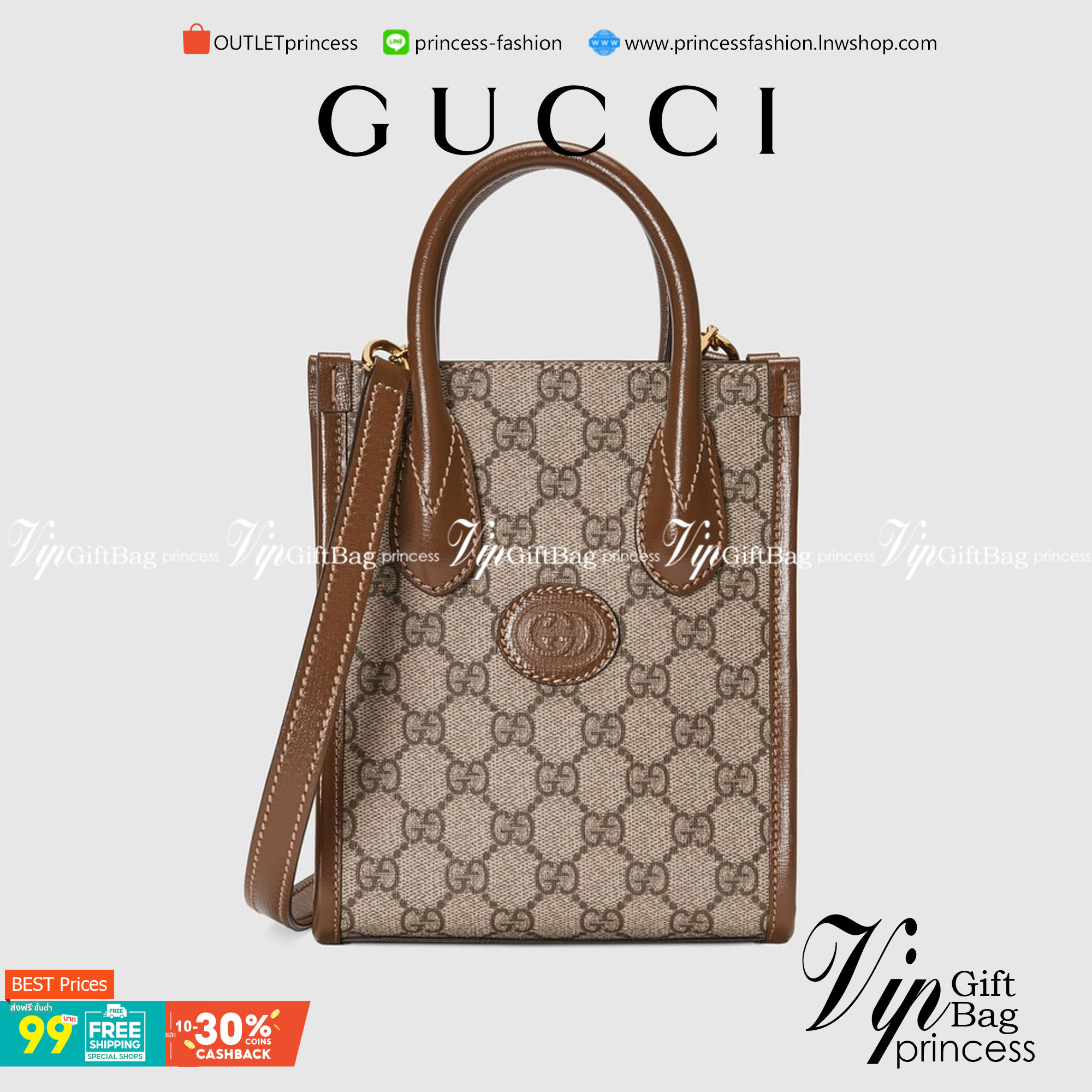 Gucci mini Tote กระเป๋าสะพายข้าง Premiumgift วัสดุหนังแท้ ด้านในโล่ง ใส่กระเป๋าตังค์ ใส่โทรศัพท์ Iphone+ ได้ สายยาวปรับระดับได้ Crossbody ได้ น้ำหนักเบา มาพร้อมกล่องและลิปบิ้นแบรนด์ สวยหรูดูแพง จะซื้อใช้เองหรือเป็นของขวัญก็เหมาะ ได้ไปไม่ผิดหวังค่ะ ไอเท็มน
