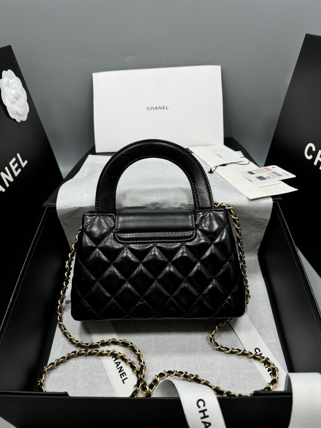CHANEL KELLY MINI BLACK กระเป๋าสะพายมือจับในตัวไซส์มินิ หนังแท้ เกรดออริ ท็อป สลับแท้ 1:1 ผ่านทุก ตม ใช้งานต่างประเทศได้