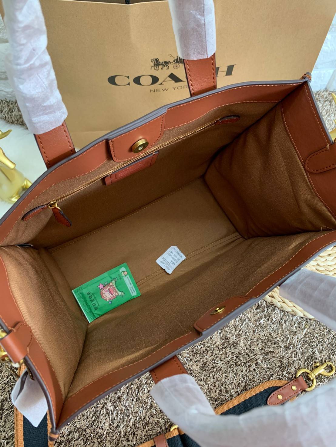 COACH Garden Embroidery women's square tote bag LIMITED EDITION COACH X HBC COLLECTION