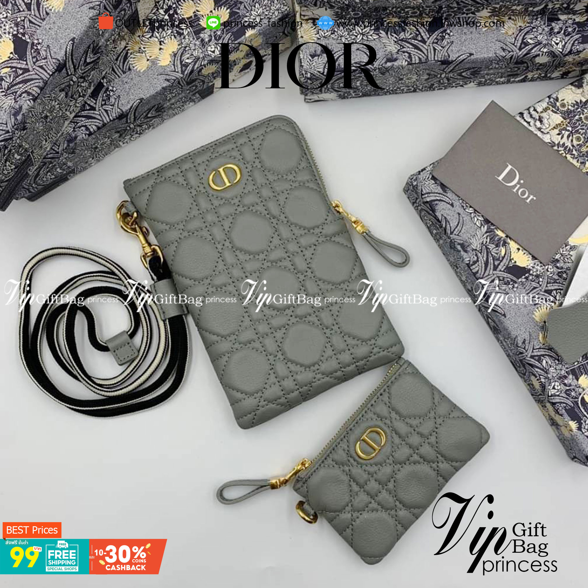 VIP 】CHRISTIAN DIOR PHONE BAG 2 in 1 DOUBLE BAG กระเป๋าเซ็ท 2 ใบ มีสายสะพายข้าง ถอดออกใช้งานได้ ถือว่าคุ้มมากๆเลยค่ะ สามารถใช้งานแยกกันได้ ใส่สายสะพายหรือ ถือได้ วัสดุหนังแท้ สวยงามนุ่มฟู น่ารักมากๆ เลยน้าาา
