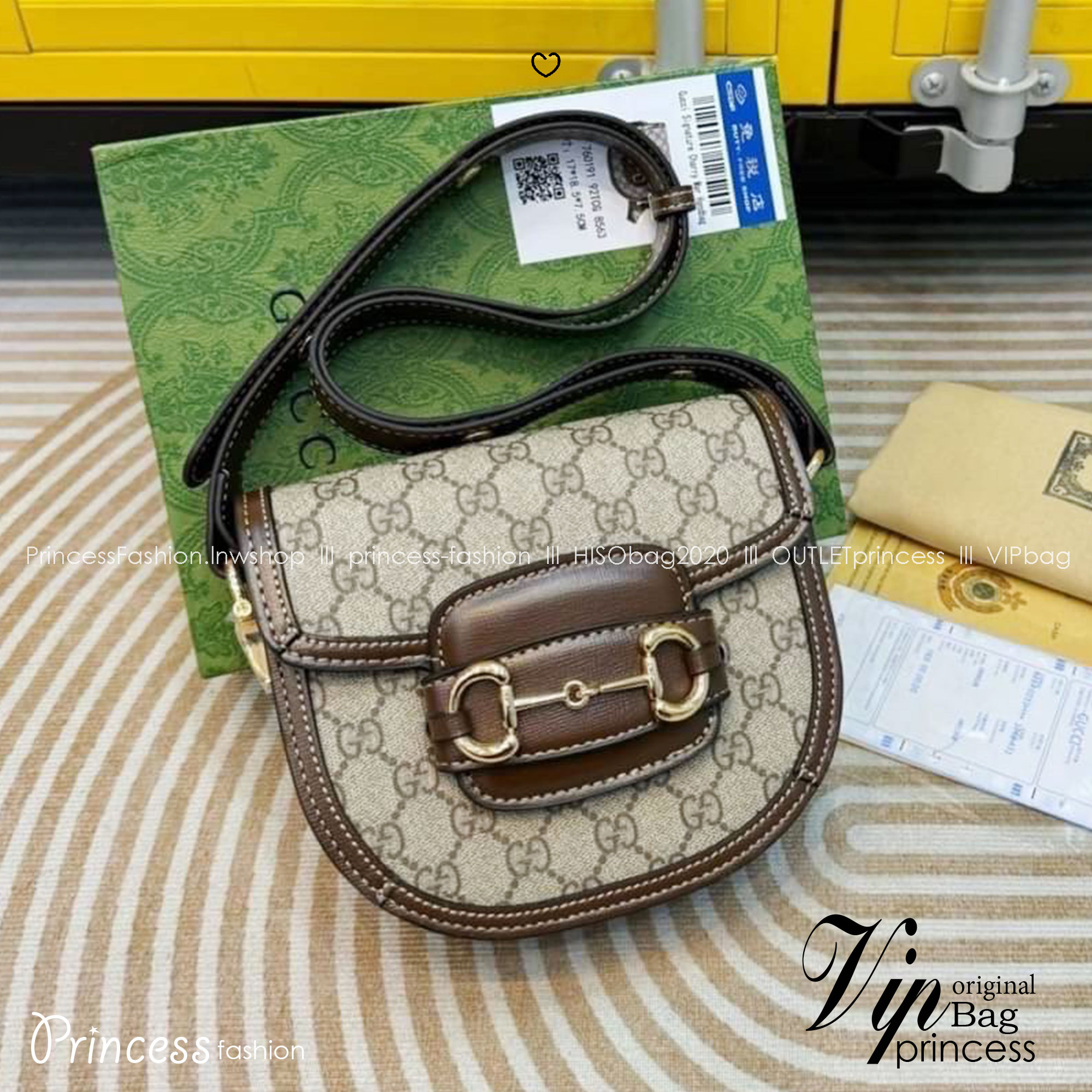 GUCCI Horsebit 1955 mini rounded bag กระเป๋าสะพายไหล่/สะพายข้างสุดคลาสสิค ใหม่ล่าสุด ไซส์มินิทรงครึ่งวงกลม กะทัดรัด สวยอยู่ทรง