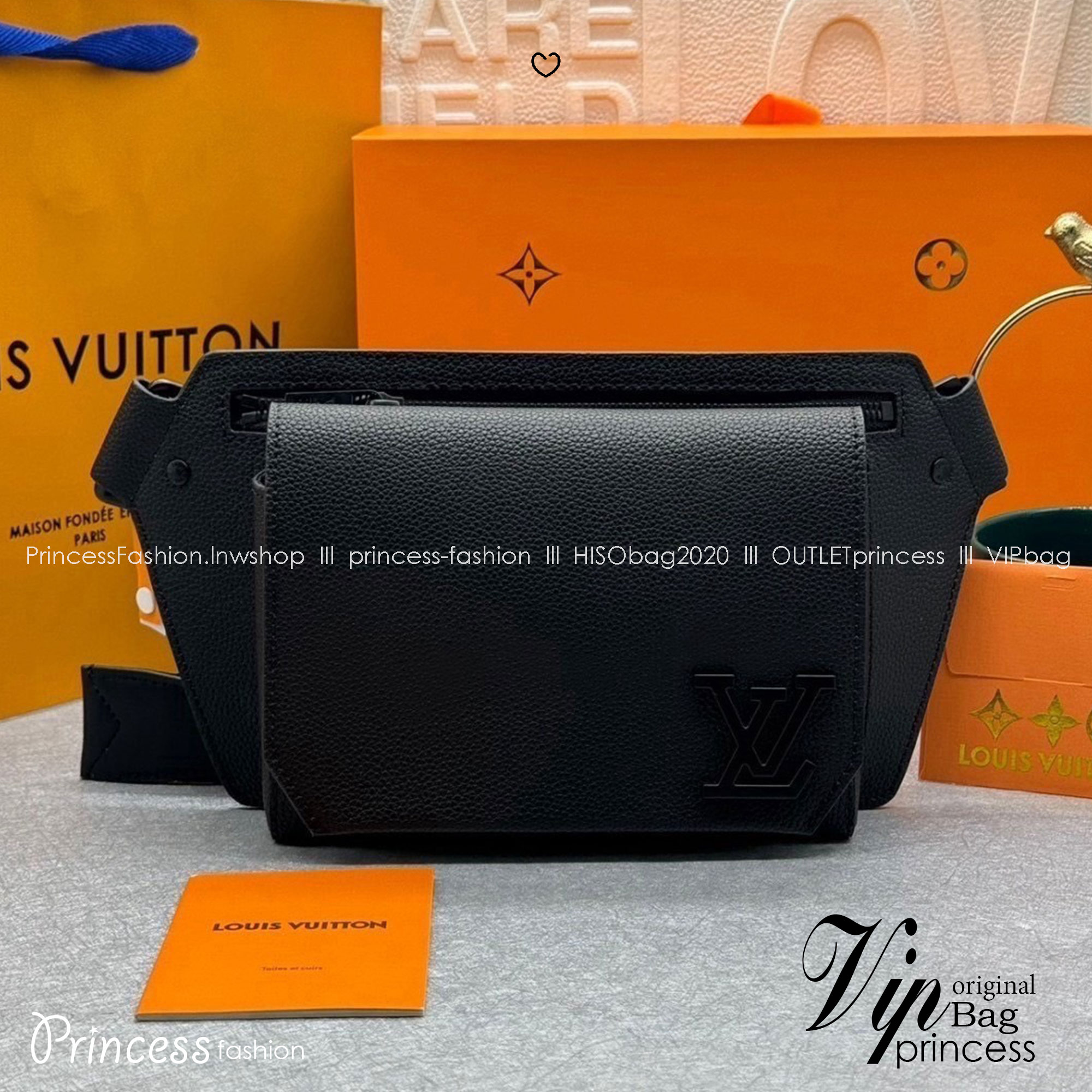 ORI | LV Sling bag Takeoff model / lvbeltbag กระเป๋าคาดอก หนังแท้ลายเกรนสีดำ ดีไซน์เรียบหรู 🤍 เกรดออริจินอล เทียบแท้ ใช้งานได้ทั่วโลก