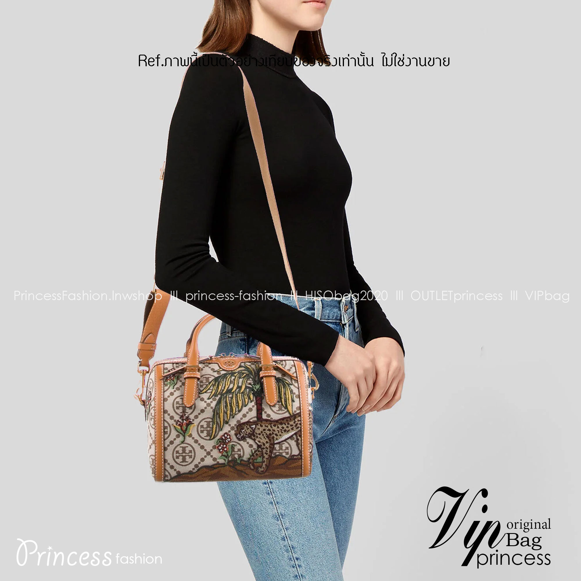 TB Jual Barrell T Monogram / TORY BURCH T MONOGRAM JACQUARD EMBROIDERED DUFFLE คอลใหม่ล่าสุด สวยพร้อมเสิร์ฟแบบไม่ต้องรอพรีฯ ลายโมโนแกรมสุดคลาสสิคที่ถูกดีไซน์รังสรรค์ด้วยงานปักสุดชิค น่าใช้ใจฟูแค่แรกเห็น!!