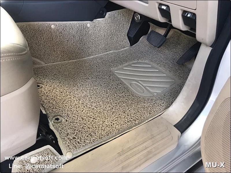 พรมดักฝุ่นไวนิลรีดขอบISUZU MU-X 2013-18 สีครีม เต็มคัน เข้ารูป *สินค้าลดสต๊อกเท่านั้น*