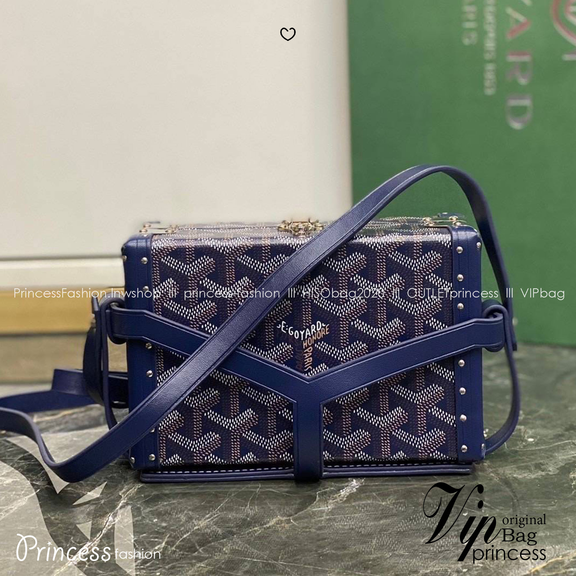 ORI หนังแท้ | Goyard Minaudière Trunk Bag กระเป๋าสะพายทรงแมสเซ็นเจอร์ เป็นคลัตช์ได้ในใบเดียว น้ำหนักเบา ทรงกล่องดีไซน์ใช้งานง่าย สวยหรู