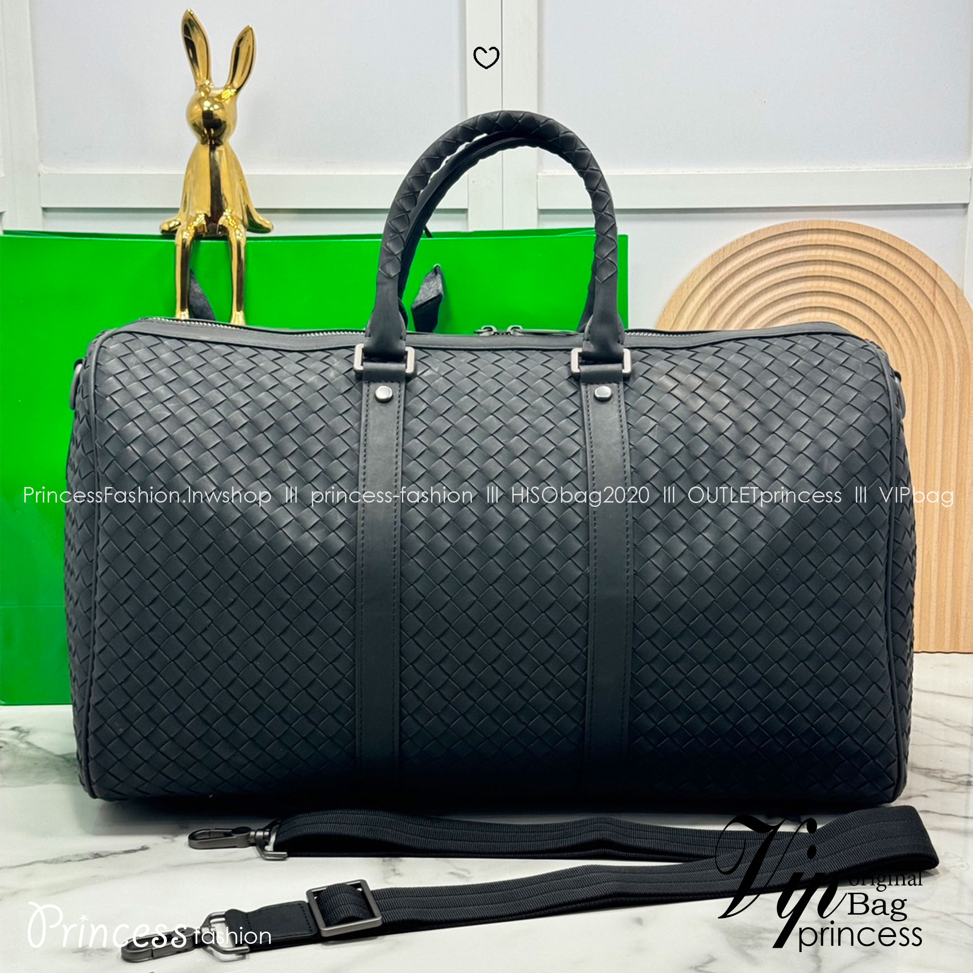 ORI หนังแท้ | Bottega Veneta Intrecciato Duffle Bag / Bottega Keepall กระเป๋าสะพาย กระเป๋าเดินทาง ใส่ของใส่สัมภาระ