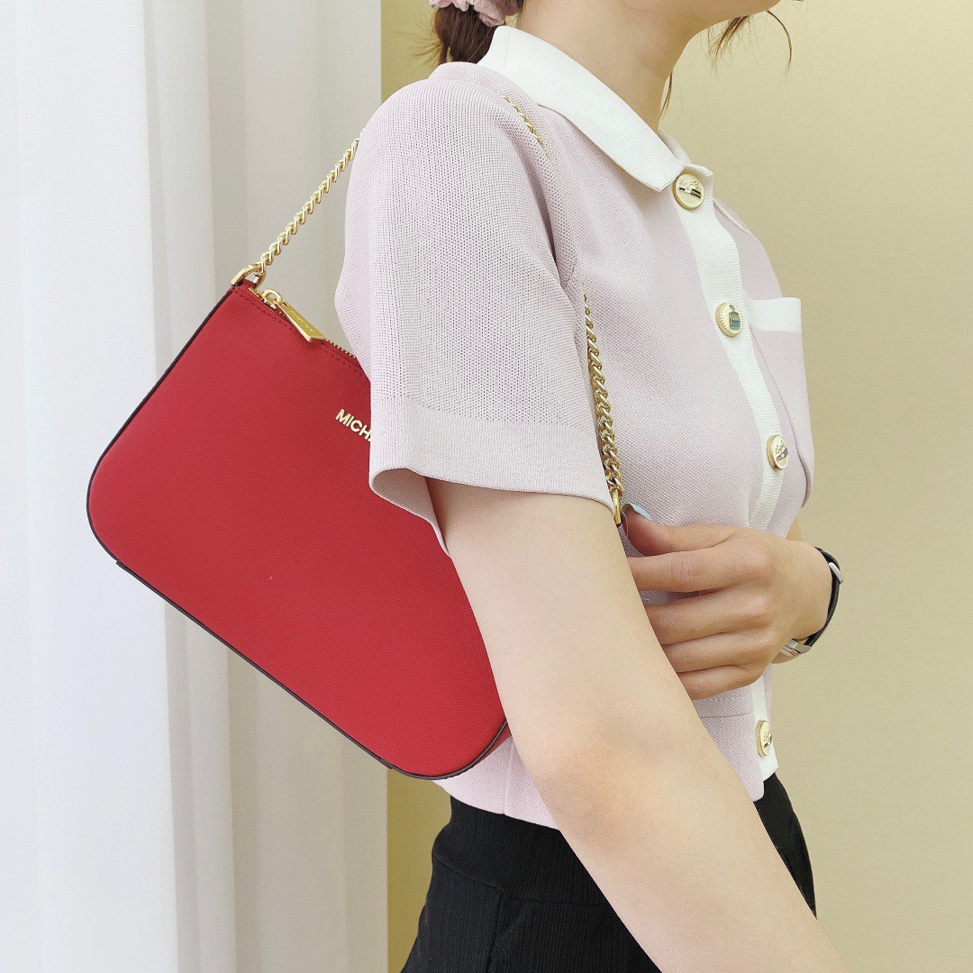 MICHEAL KORS SAFFIANO CROSSBODY BAG / MK Chain Pouchette Bag พร้อมส่ง 4 สี กระเป๋าสะพายข้าง ทรงสวย วัสดุหนัง SAFFIANO คุณภาพดี สวยอยู่ทรงแข็ง