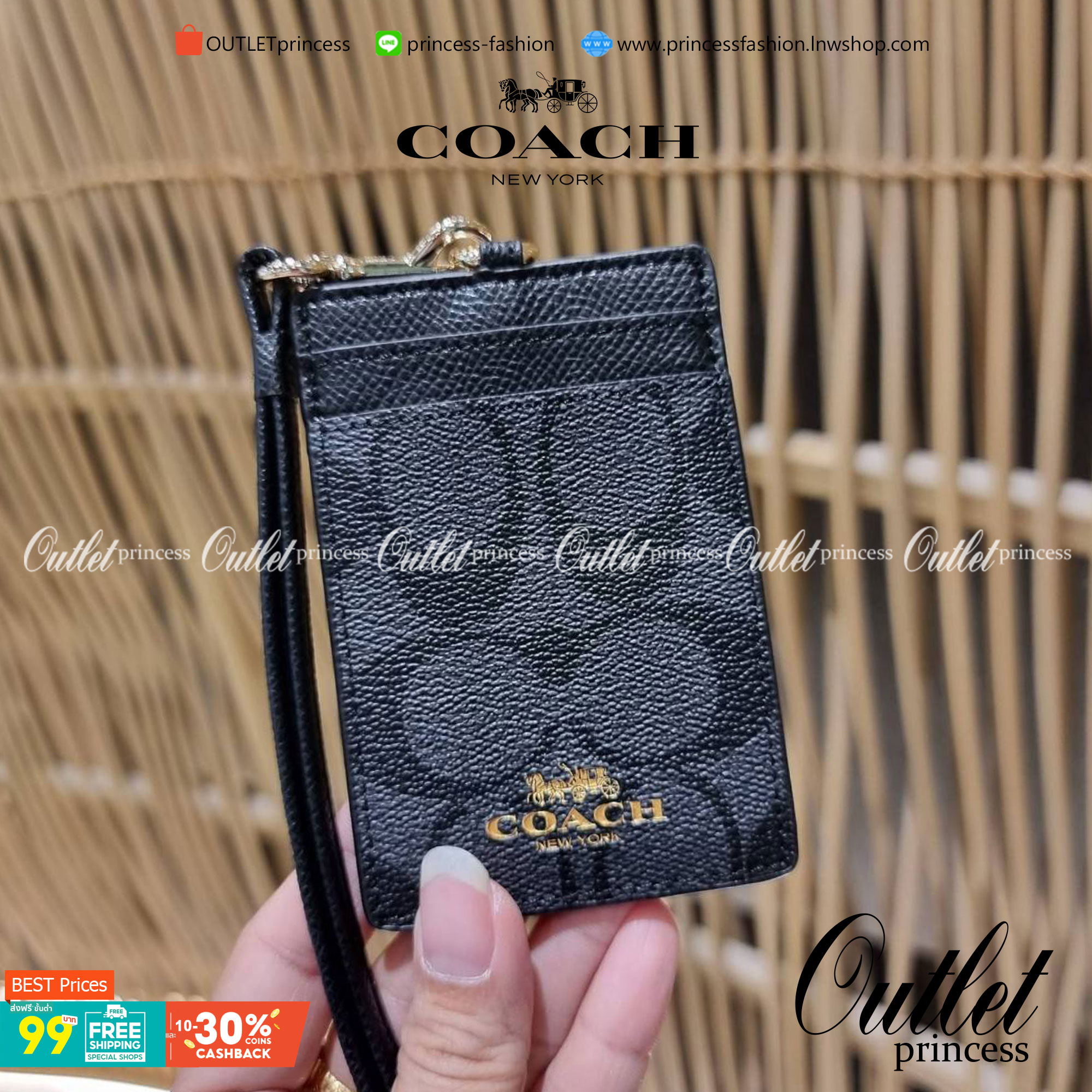 COACH ID LANYARD IN COLORBLOCK SIGNATURE CANVAS ง่ายๆแบบไม่ธรรมดา!! คลาสสิคแต่มีดีเทลโดดเด่น!! กระเป๋าถนอมบัตร พร้อมสายคล้องคอ ดีไซน์ลวดลายสวย ดูดีทุกแบบ ใช้งานง่าย พกพาสะดวก จะใส่บัตรพนักงาน บัตรเครดิต บัตรปชช. ใบขับขี่ และบัตรอื่นๆที่อยากจะใส่!! ตามใจไป