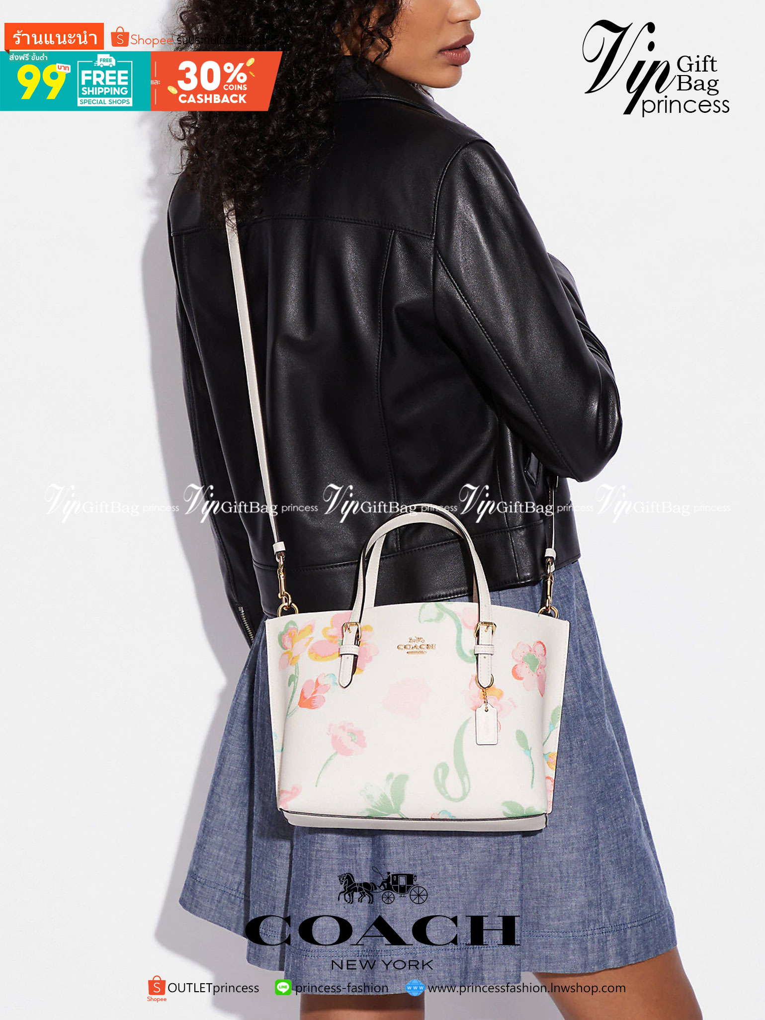 COACH C8217 MOLLIE TOTE 25 WITH DREAMY LAND FLORAL PRINT คอลใหม่ล่าสุด ยังไม่เข้า shop ไทย สวยๆแบบไม่ต้องรอพรีฯให้ยาวนาน กับกระเป๋าโท้ทไซส์เล็กที่สาวๆต่างก็ต้องปักใจรัก สวยสมใจ ดีไซน์ลวดลายดอกไม้ คละเคล้าเต็มใบ ละมุน สดใส น่าใช้สุดๆ วัสดุหนังแคนวาส ภายในโ