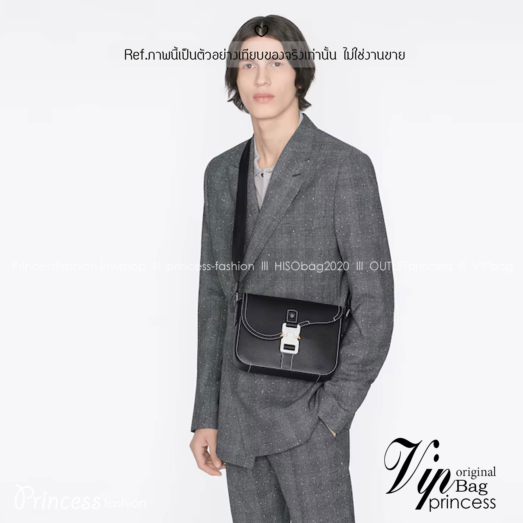 DIOR Small Saddle Messenger Bag with Flap / Khaki / Black / Oblique Jacquard with Grained Leather กระเป๋าสะพายทรงแมสเซ็นเจอร์ รุ่นยอดนิยมของท่านชาย เกรดท็อปออริ สลับแท้ 1:1