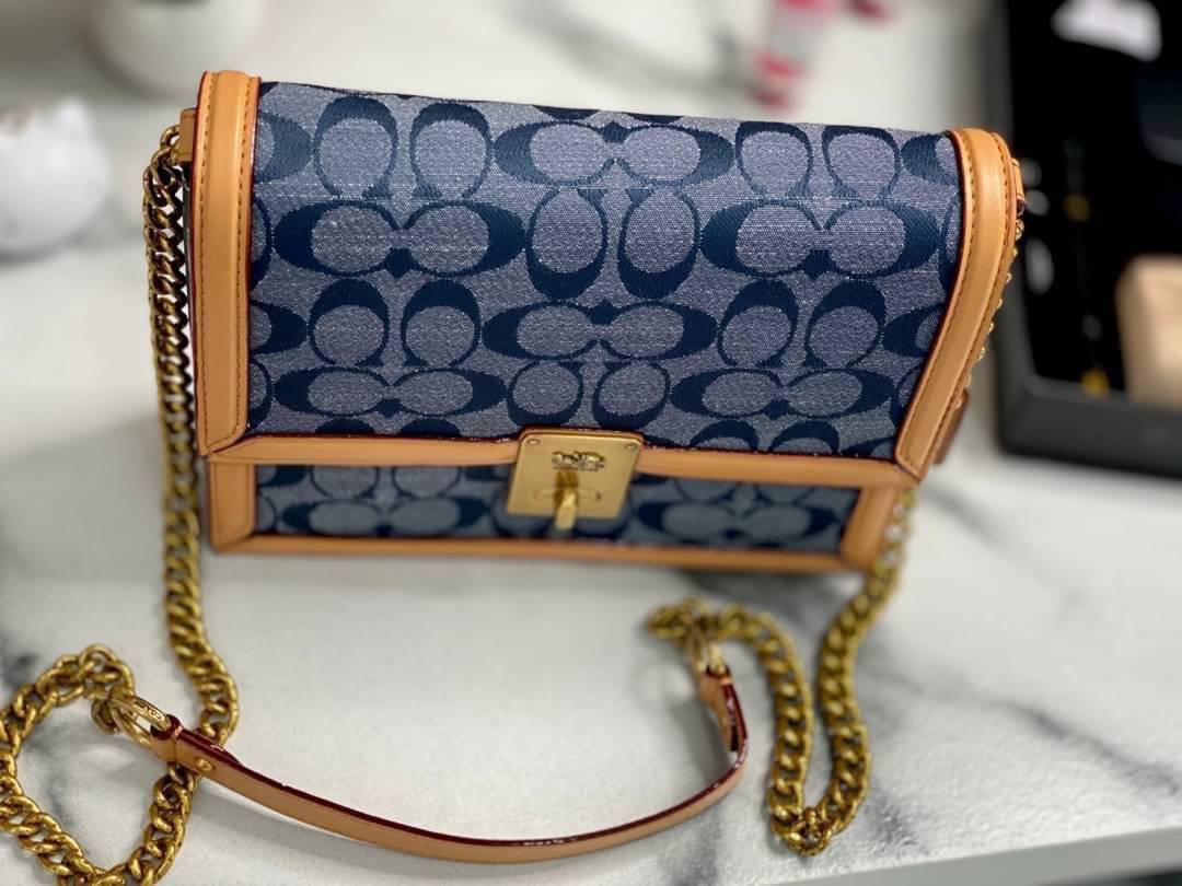 Coach Hutton Shoulder Bag in Signature Chambray