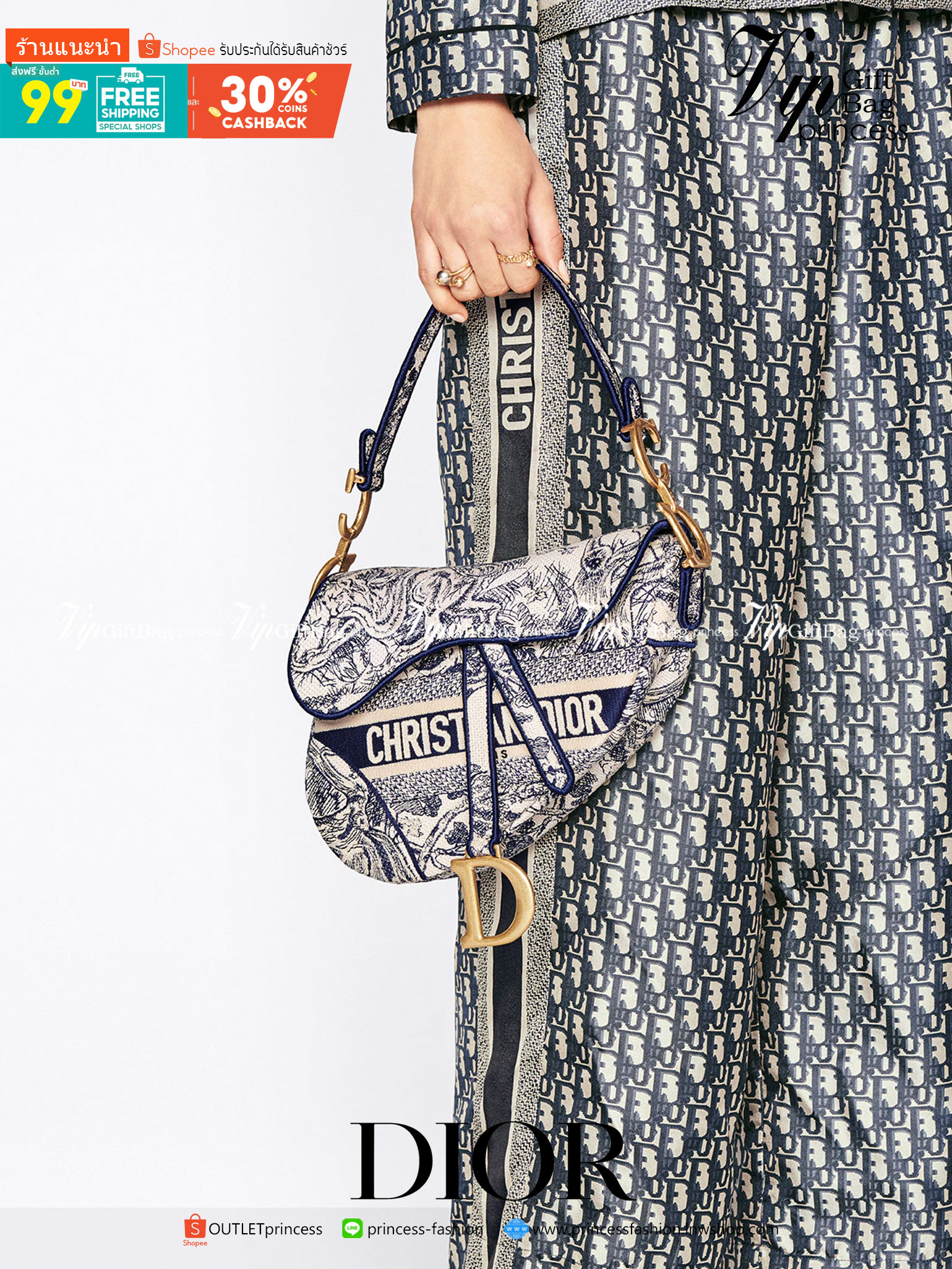 หนังแท้ DIOR SADDLE BAG Toile de Jouy Embroidery กระเป๋ารุ่นยอดนิยมตามแบบฉบับแบรนด์ พร้อมส่งที่ไทย เกรดออริจินอลหนังแท้ ภาพสินค้าถ่ายจากงานขายจริง ใช้งานต่างประเทศได้ค่ะ